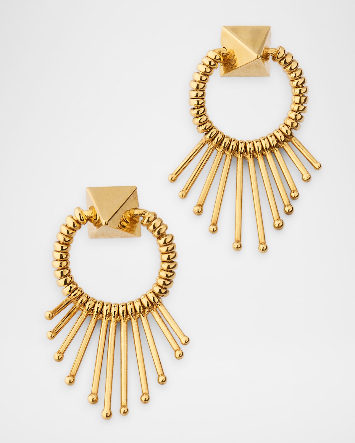 18K Yellow Gold Slide Mini Shield Earrings