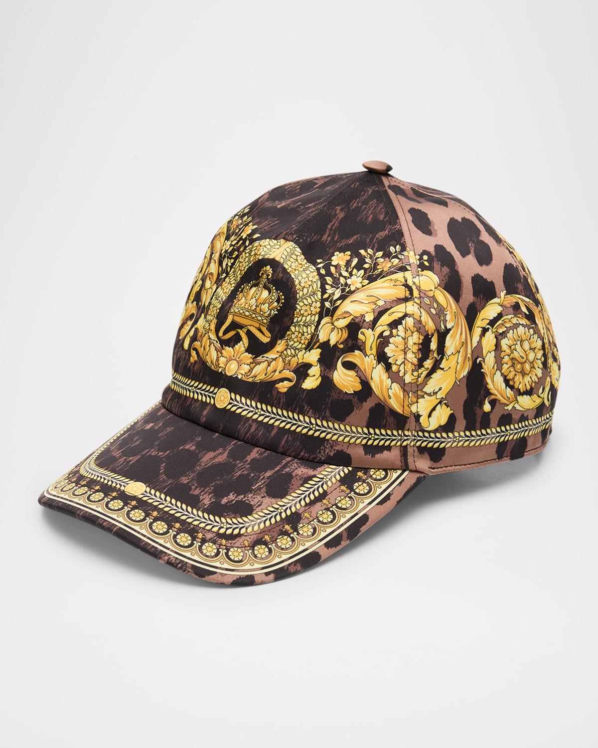 Versace Barocco Logo Baseball Cap – Black & Gold Baroque Print Cotton Hat Versace Barocco cap - Gold - Men|10015901A044745B000 | thebs.com main image 2