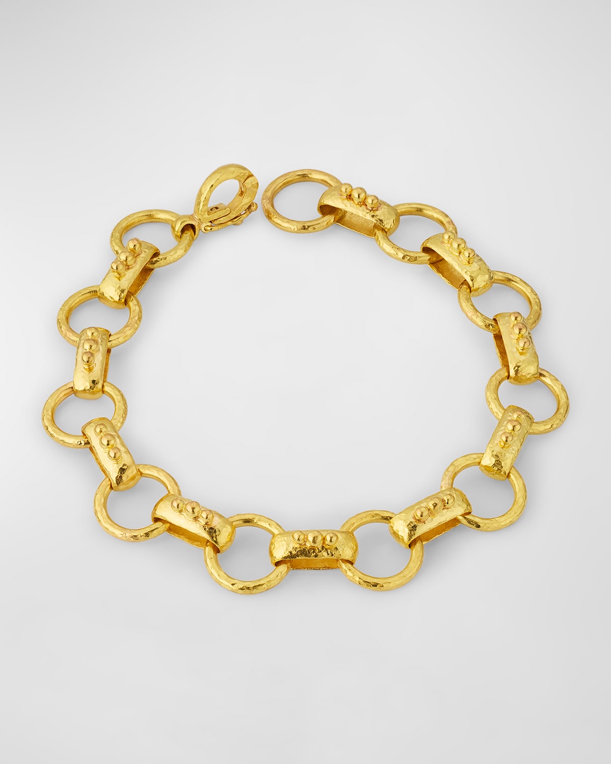 19K Yellow Gold Torcello Link Bracelet with Circle Clasp