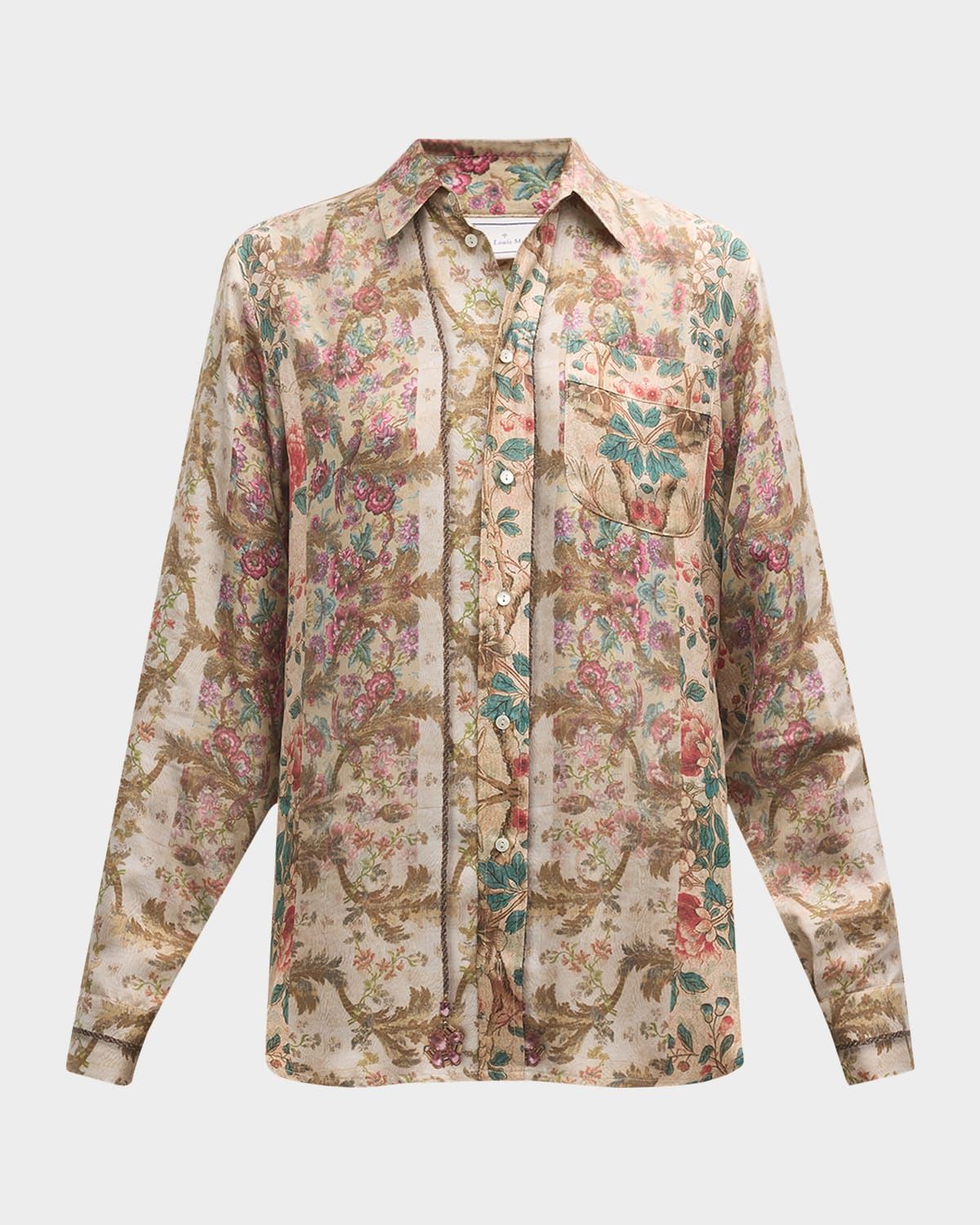 Floral-Print Silk Blouse