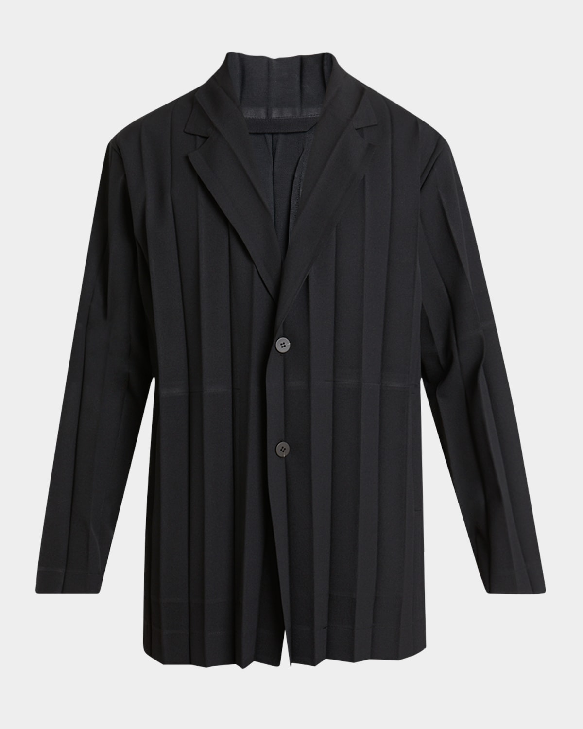 Shop Issey Miyake Men's Edge Pleated Sport Coat In Black