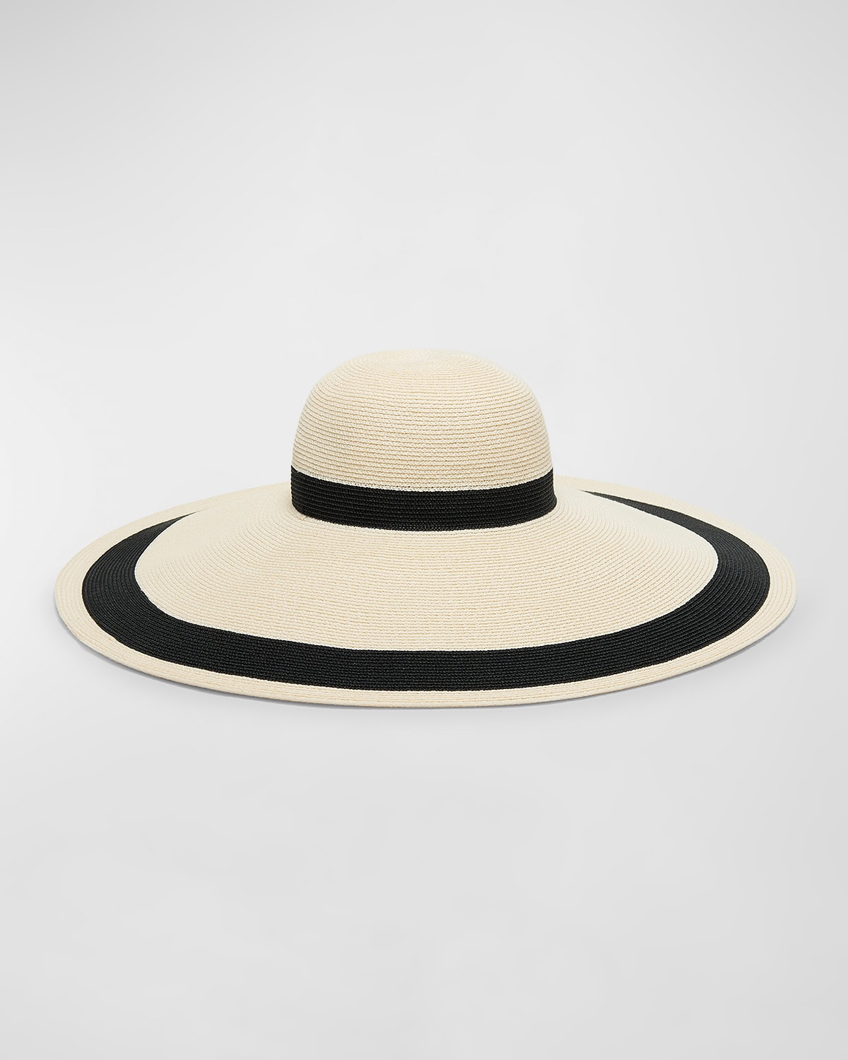 Sunny Striped Straw Large Brim Hat