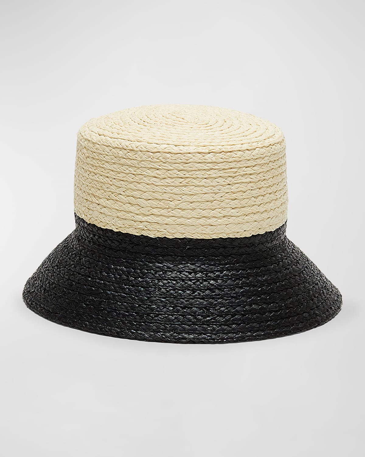 Shop Eugenia Kim Jonah Two-tone Raffia Bucket Hat In Ivory Black