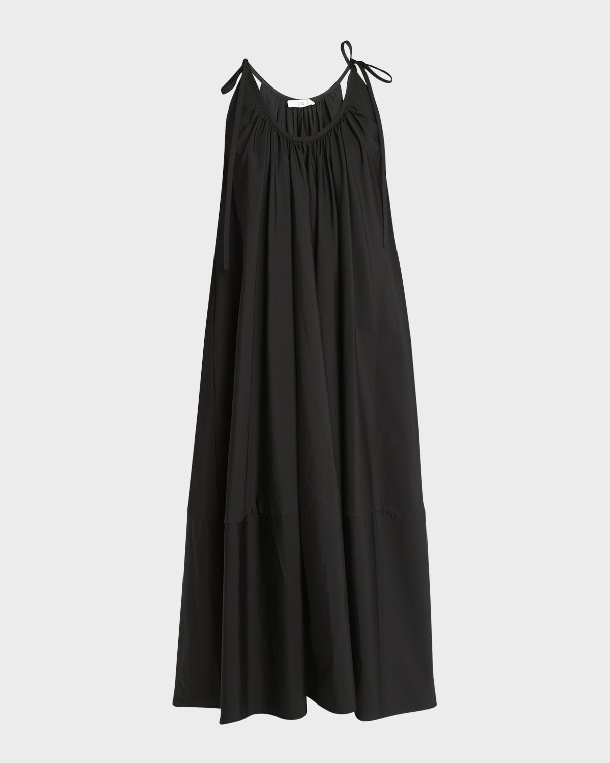 Shop Co Sleeveless Gathered Maxi Shift Dress In Black