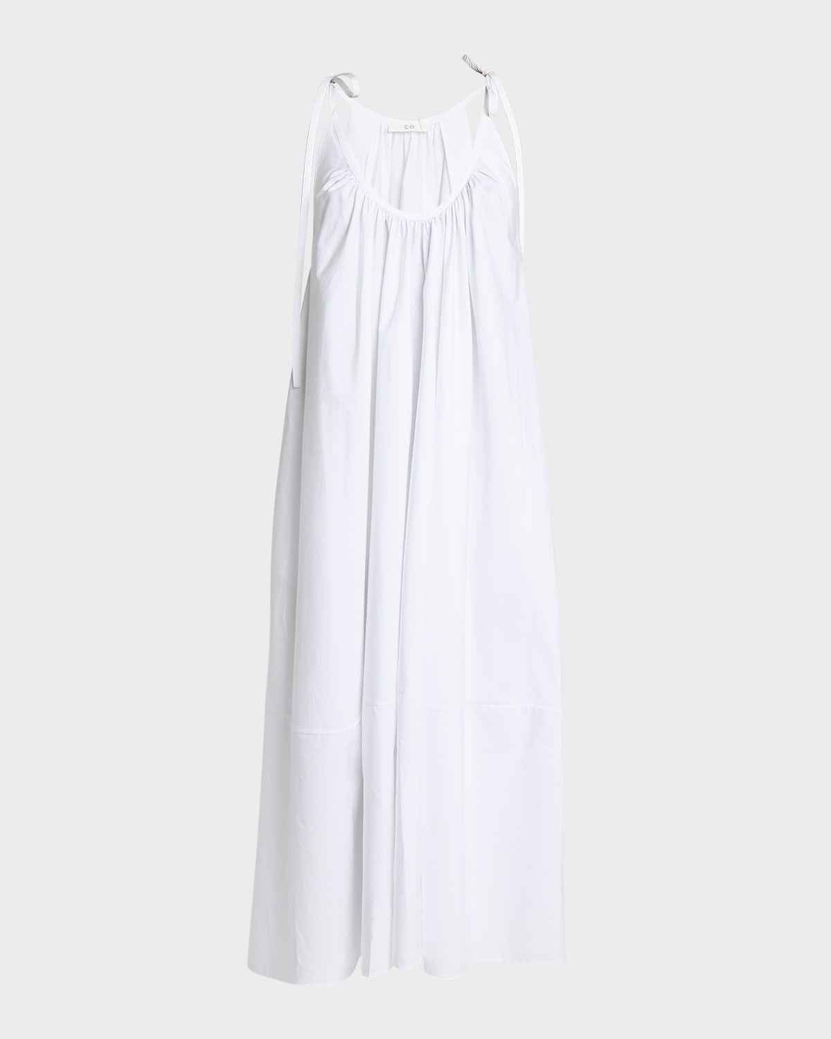 Sleeveless Gathered Maxi Shift Dress