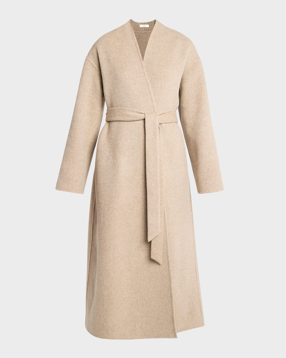 Double Wool-Cashmere Long Wrap Coat