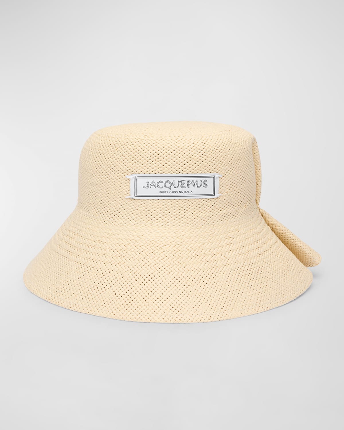 Jacquemus La Chapeau Vela Paper Bucket Hat In Natural