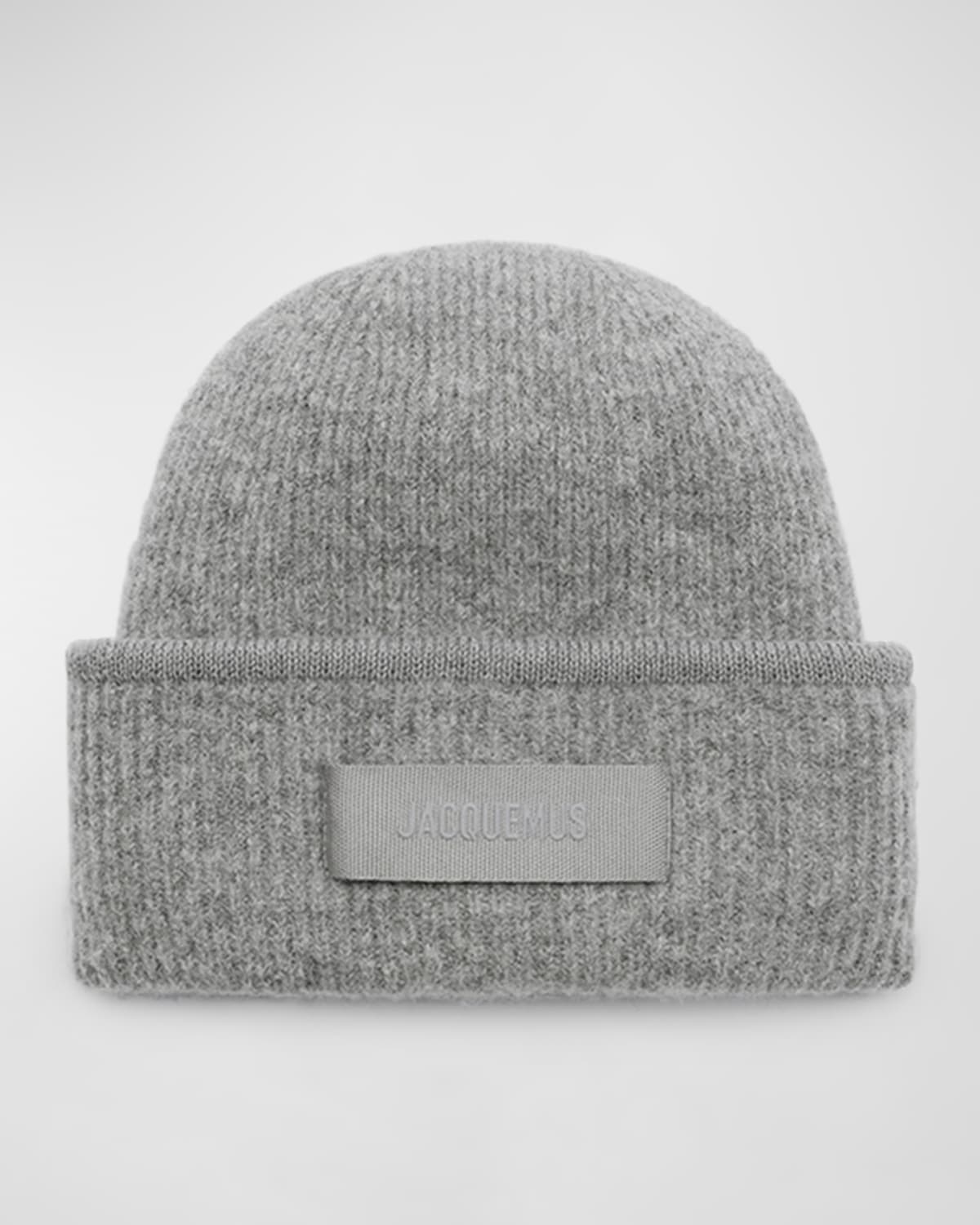Jacquemus Le Bonnet Knit Wool-blend Beanie In Dark Grey