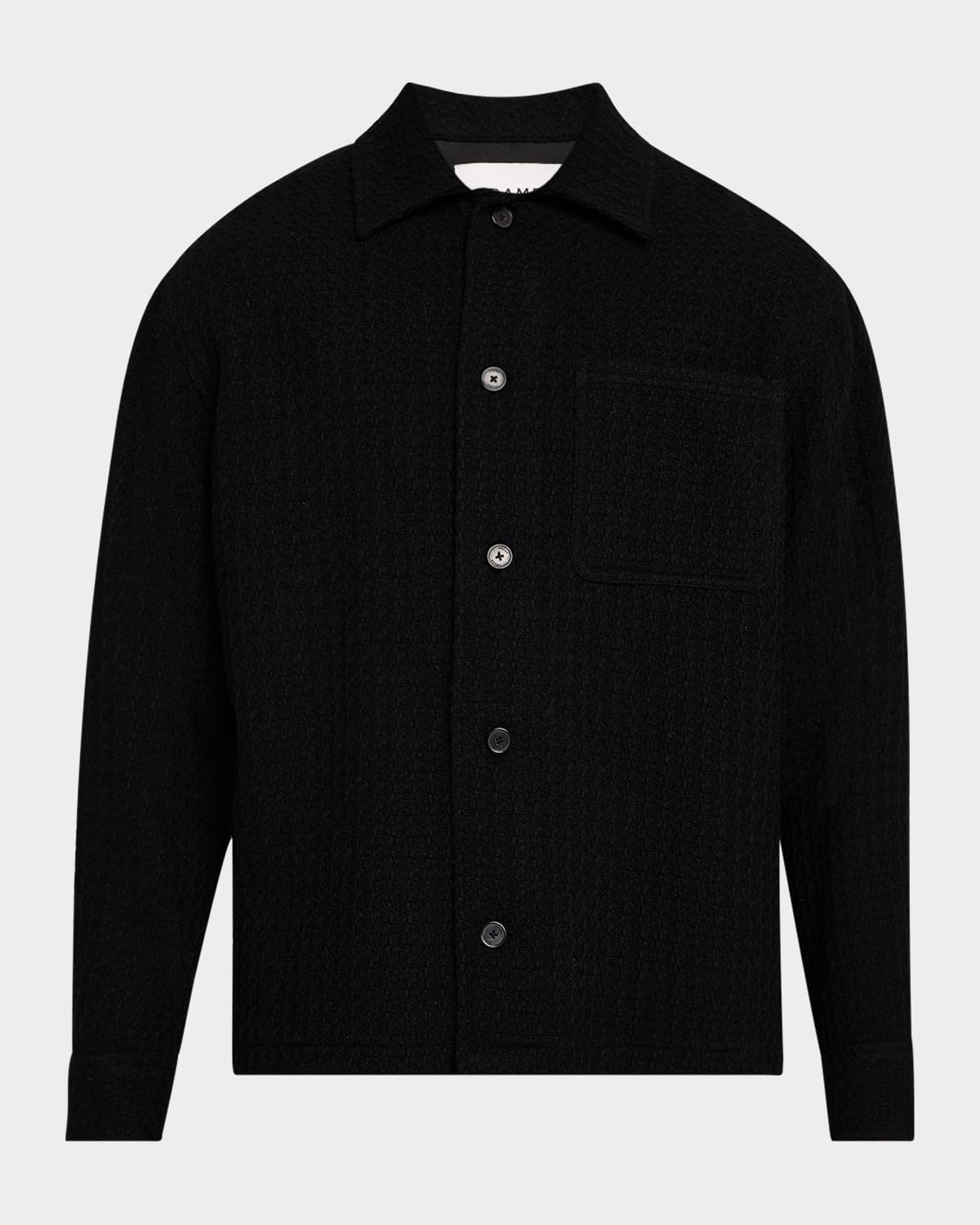 Men's Textured Wool-Blend Overshirt