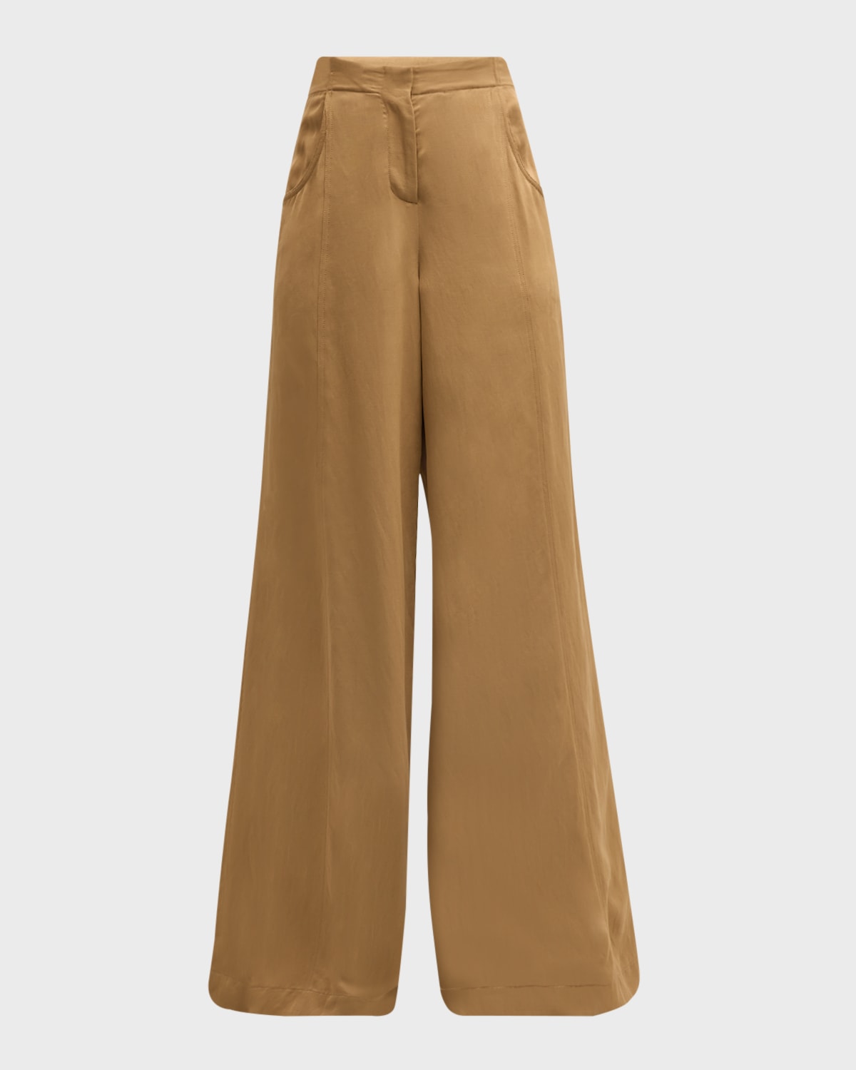 Demie High-Rise Linen-Blend Flare Pants