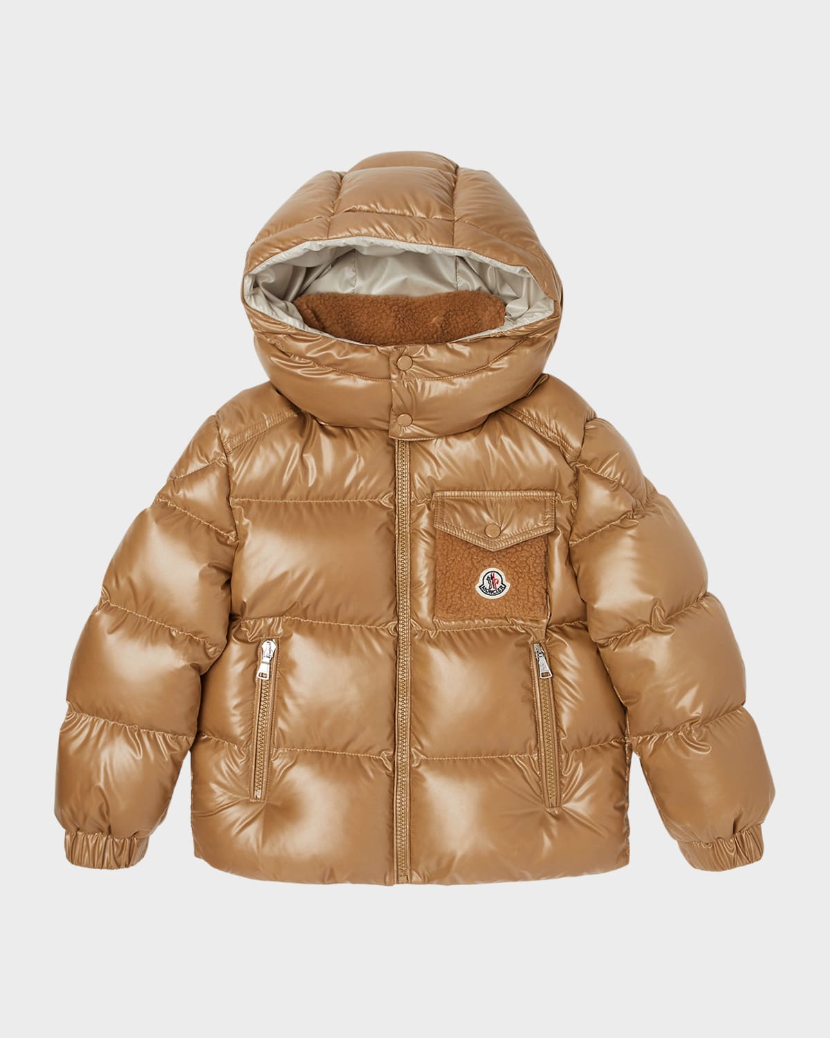 Moncler Boy's Yule Puffer Jacket In Beige