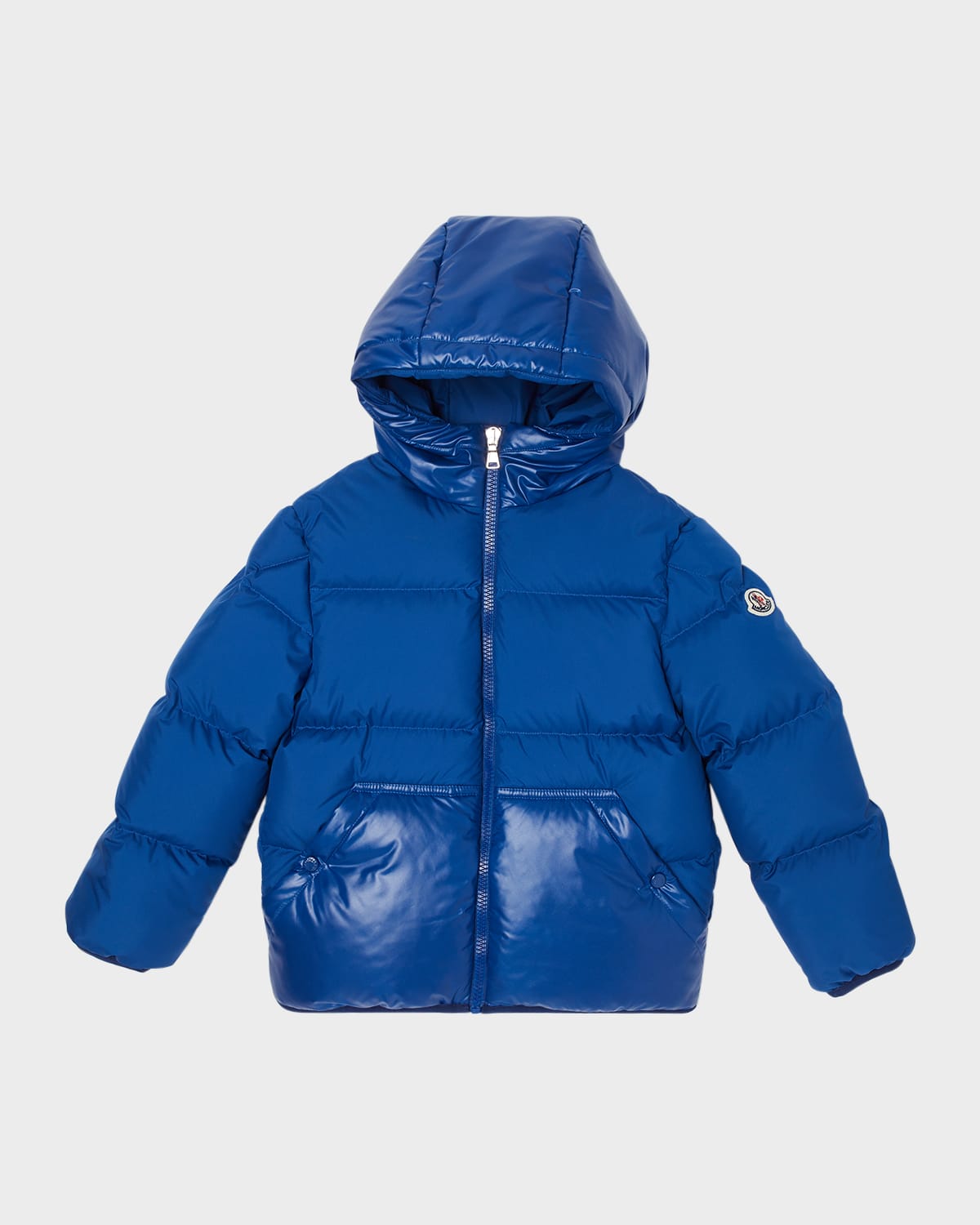 Moncler Kids' Boy's Barin Two-tone Puffer Jacket In Blue