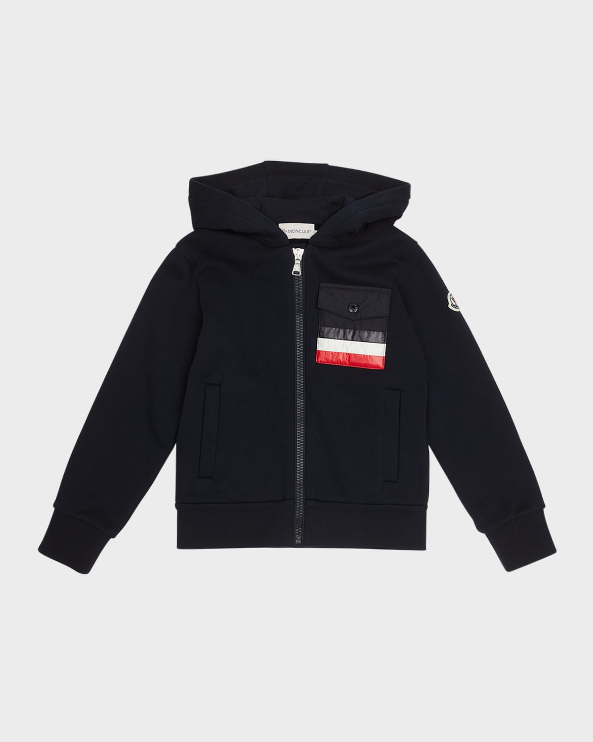 Moncler Kids' Boy's Hoodie W/ Classic Tri-stripe Trim In Navy