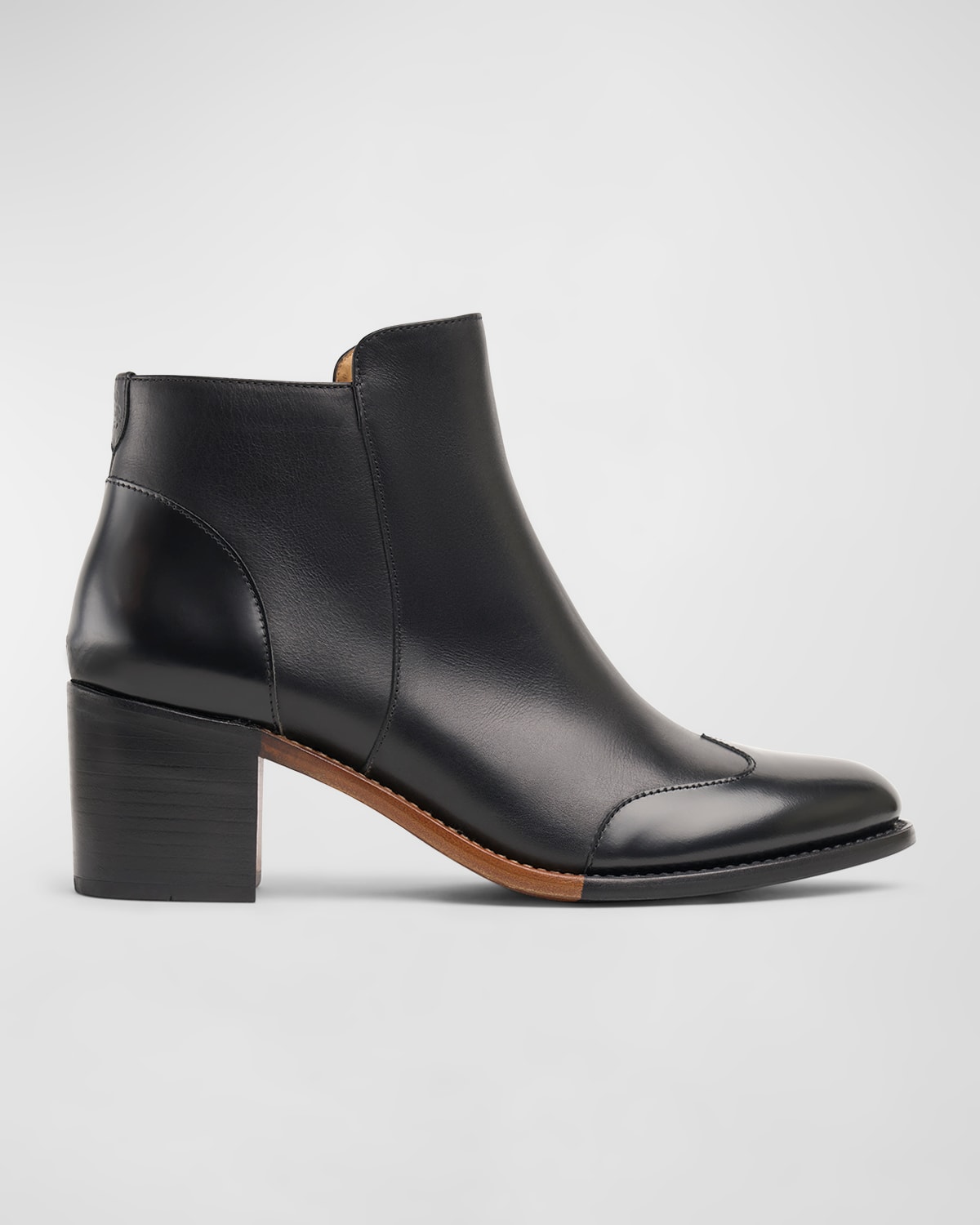 Shop The Office Of Angela Scott Miss Rosario Leather Wing-tip Booties In Black On Black
