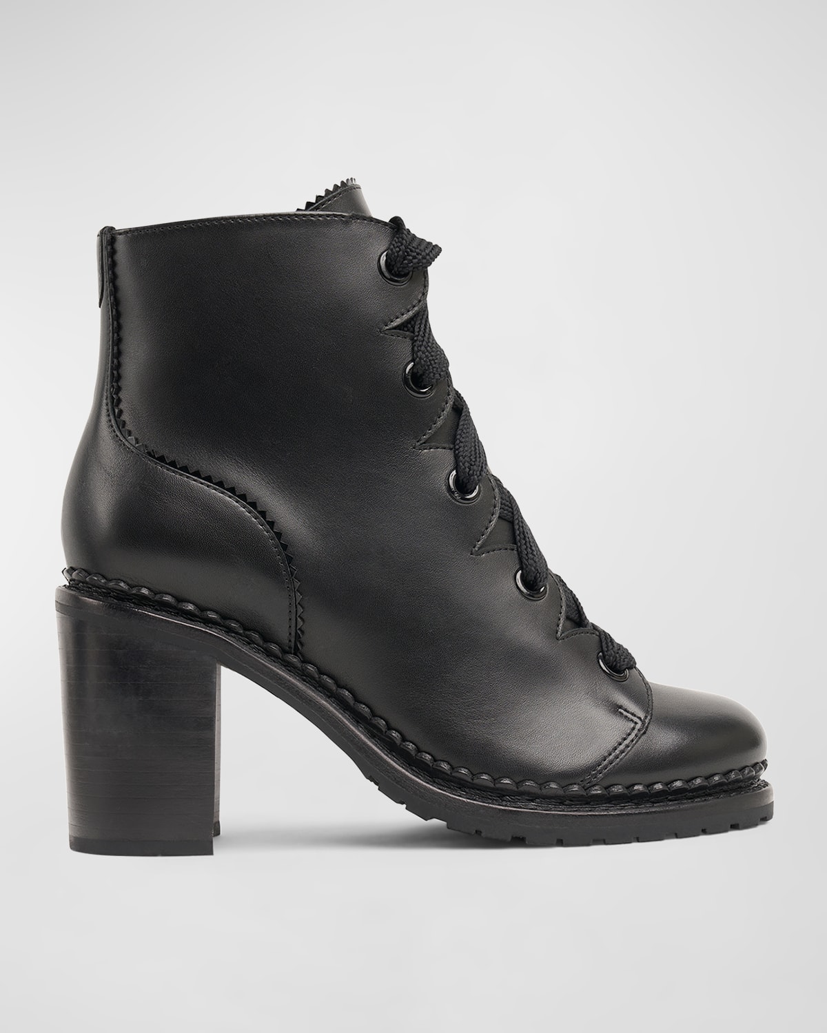 THE OFFICE OF ANGELA SCOTT MRS. KEIRA LEATHER LACE-UP BOOTIES 