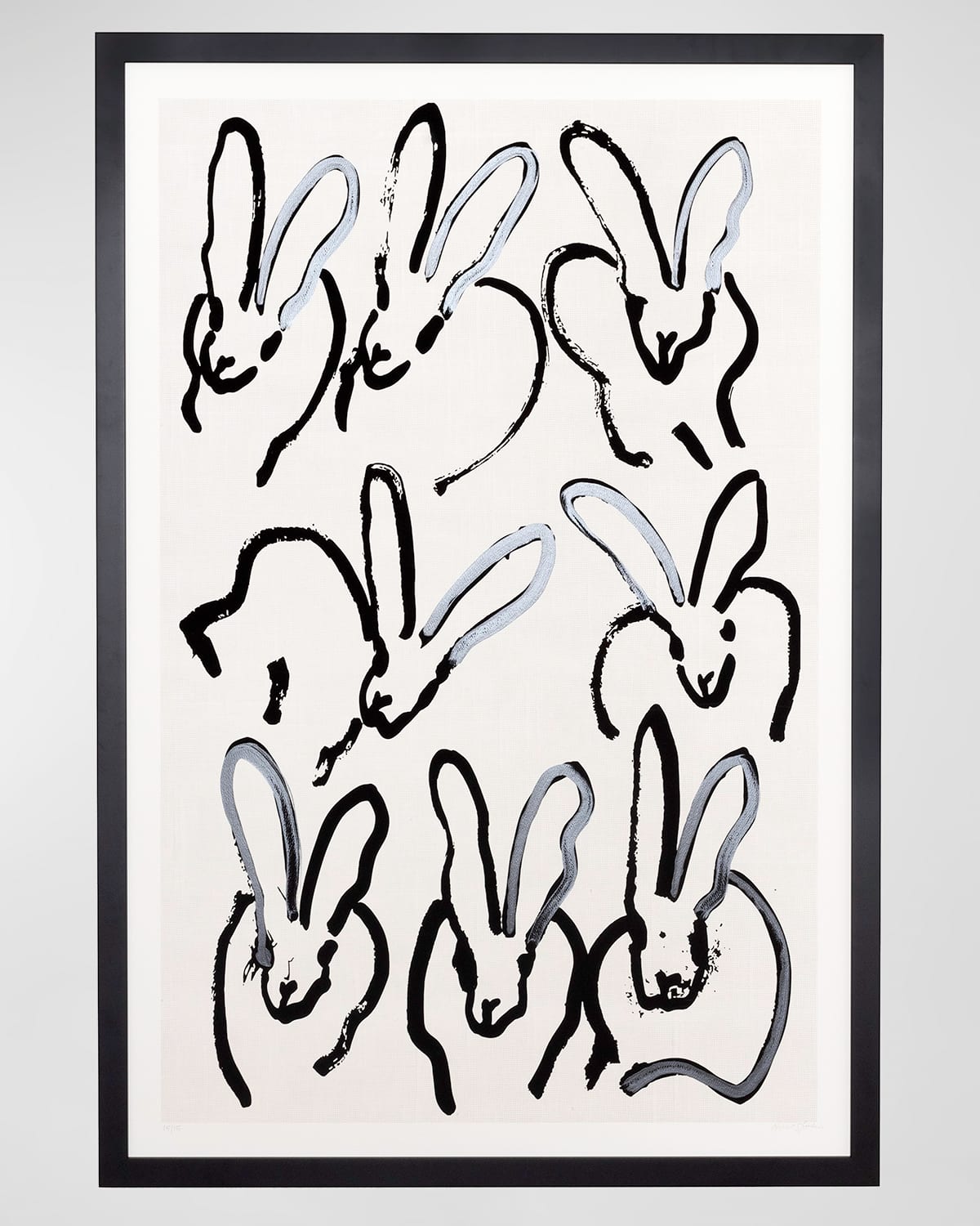 Hunt Slonem Day Party Hand-embellished Print - Limited Edition In White/black