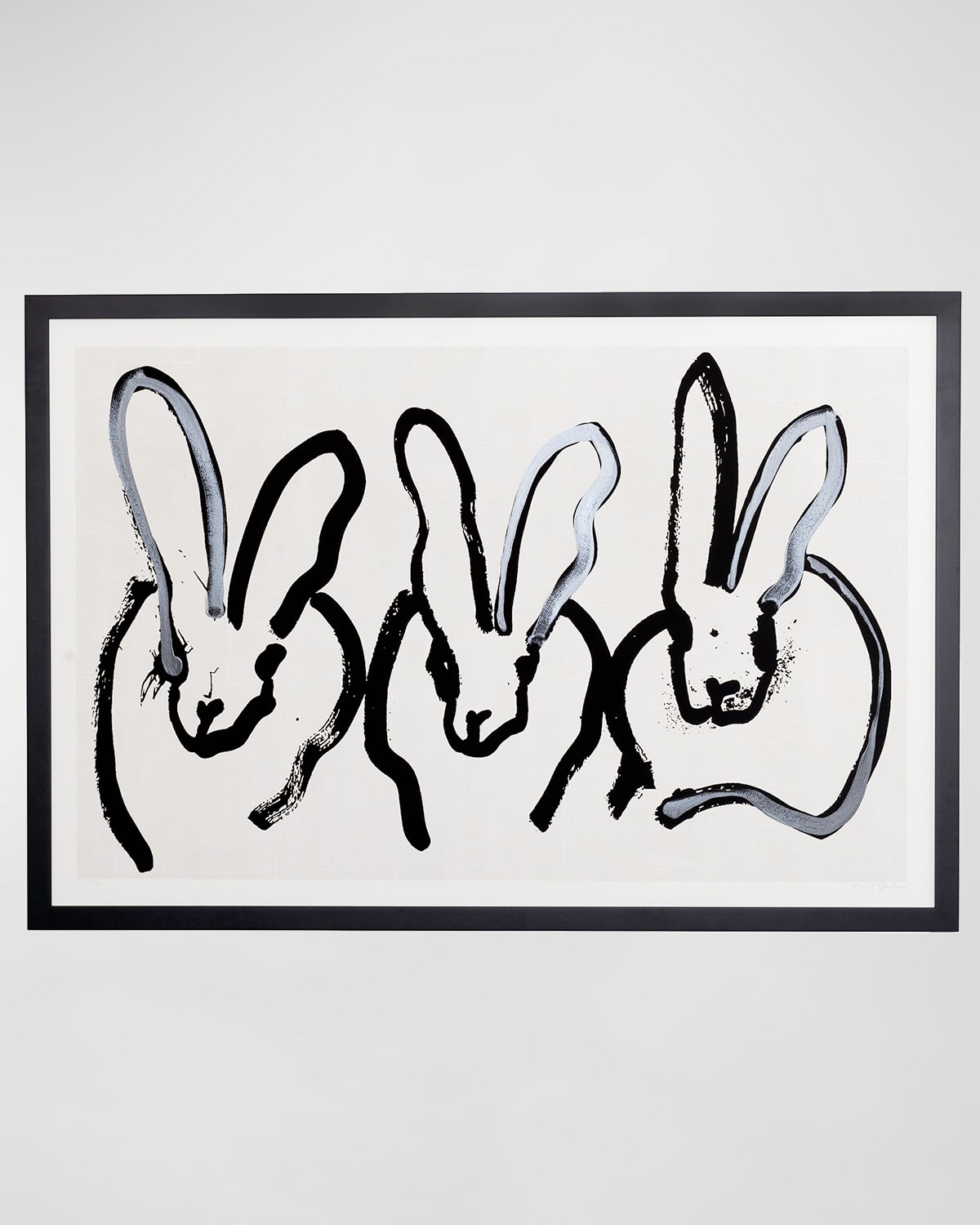 Hunt Slonem Day Trio Hand-embellished Print - Limited Edition In White/black