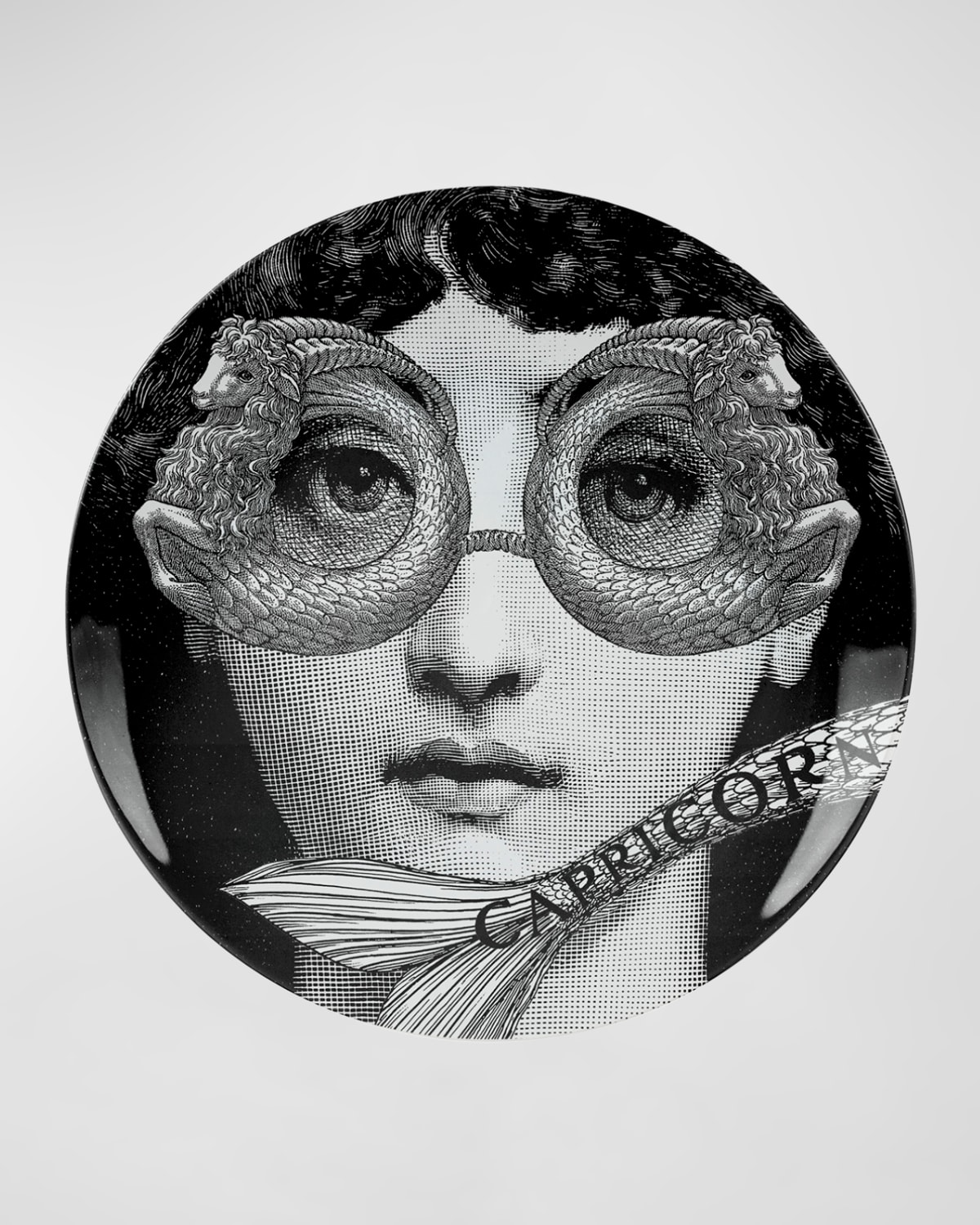 Fornasetti Tema E Variazioni N.357 Wall Plate In Blackwhite