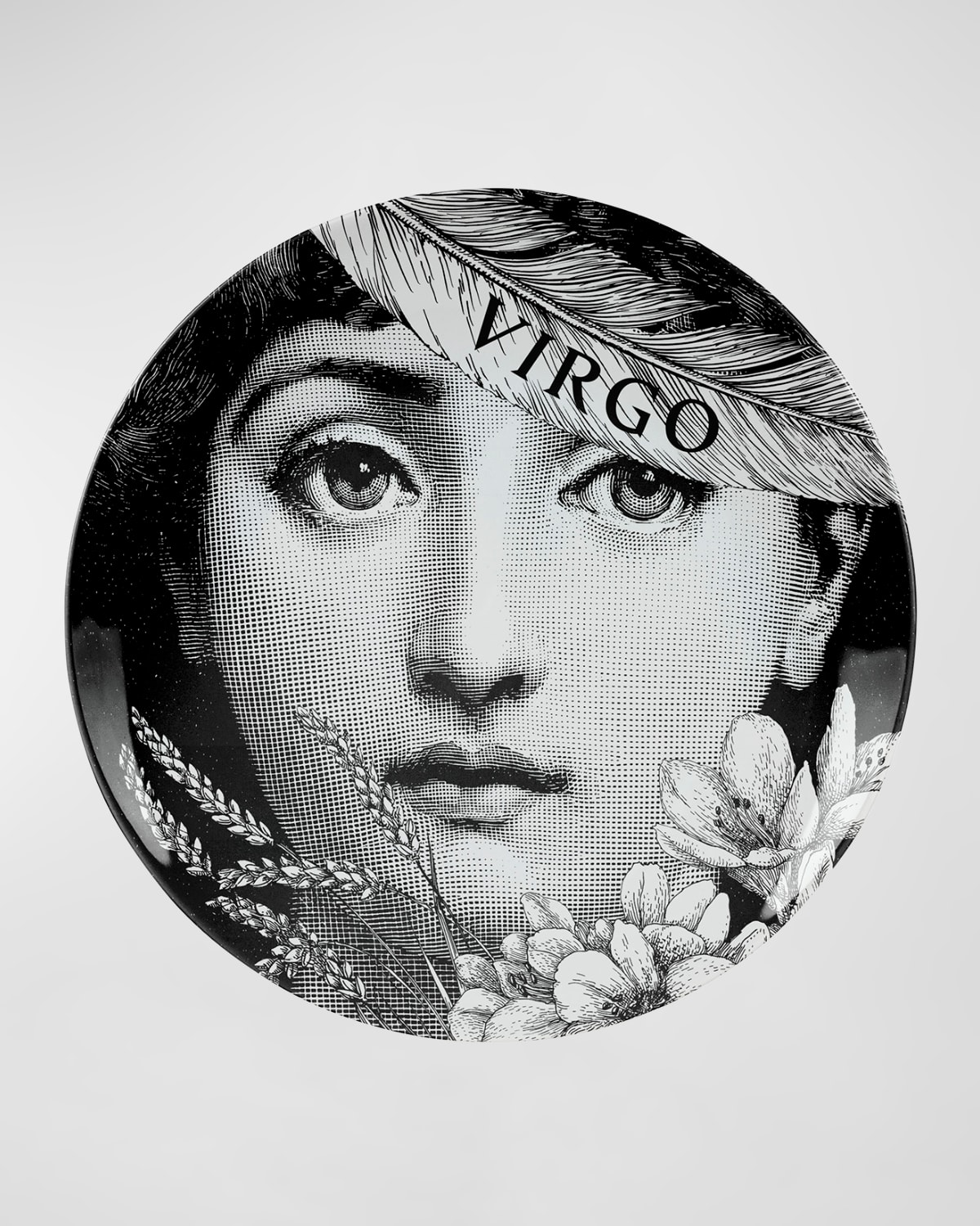 Fornasetti Tema E Variazioni N.353 Wall Plate In Blackwhite