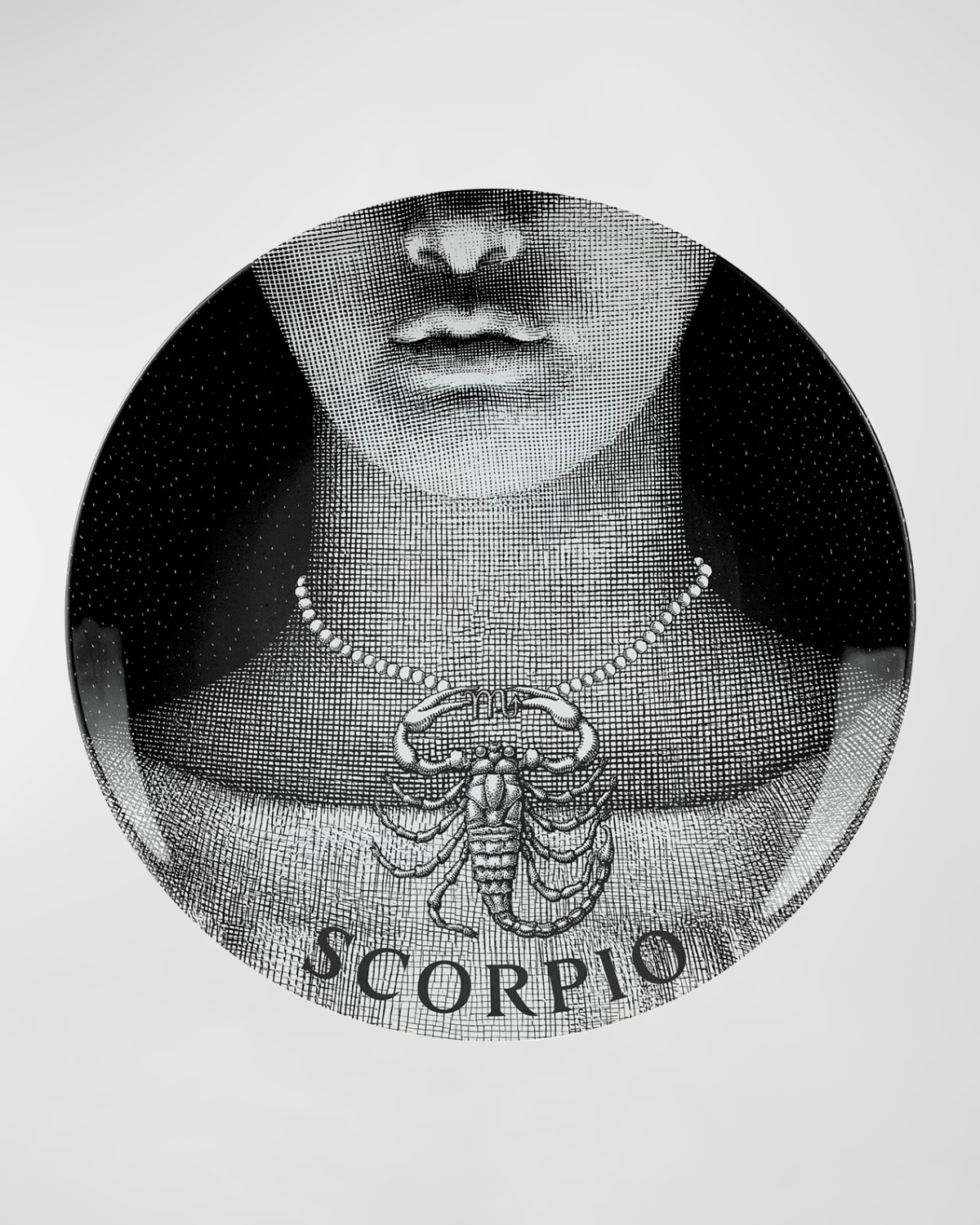 Fornasetti Tema E Variazioni N.355 Wall Plate In Blackwhite