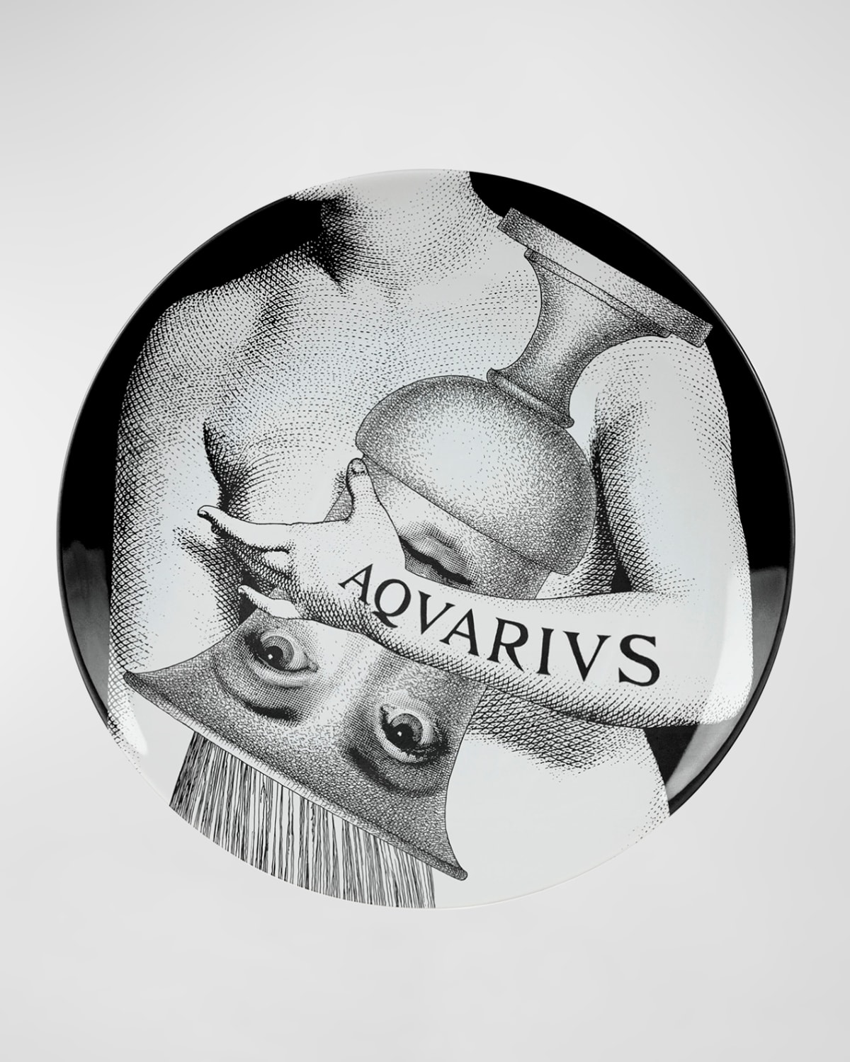 Fornasetti Tema E Variazioni N.358 Wall Plate In Blackwhite