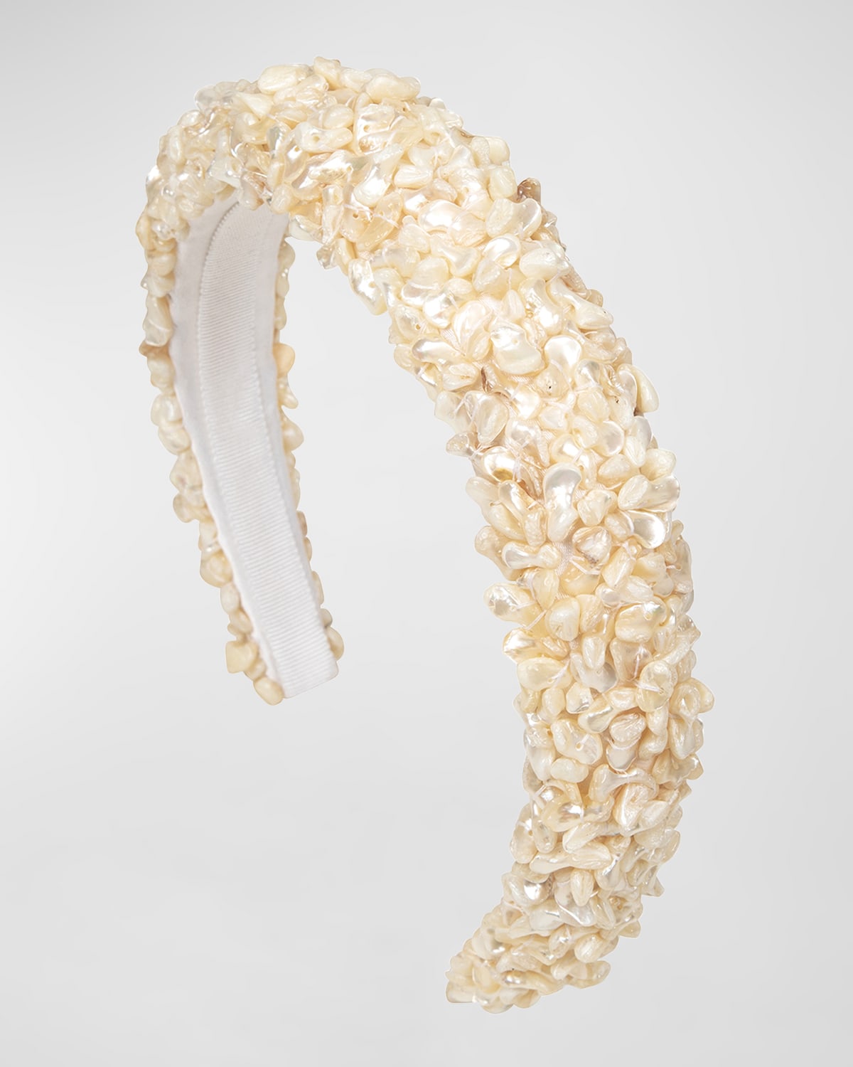 Jennifer Behr Delmar Pearly Headband In Cream