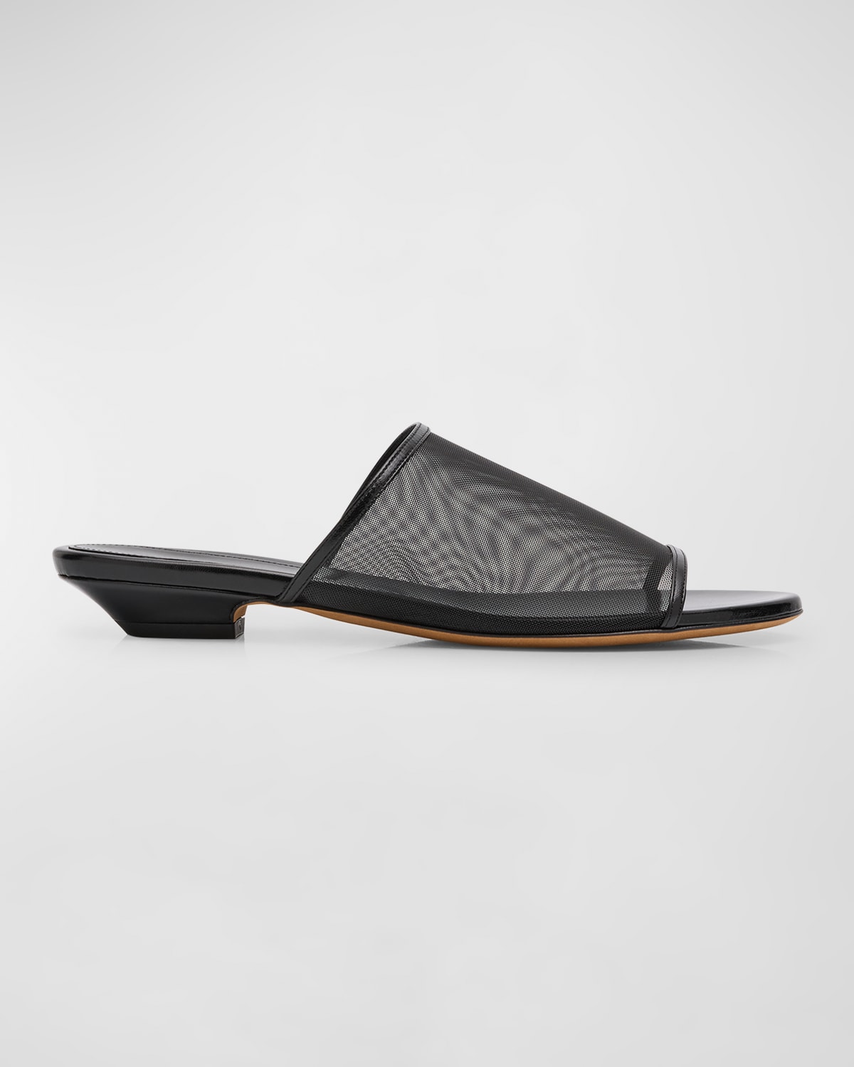 Khaite Marion Mesh Slide Sandals In Black