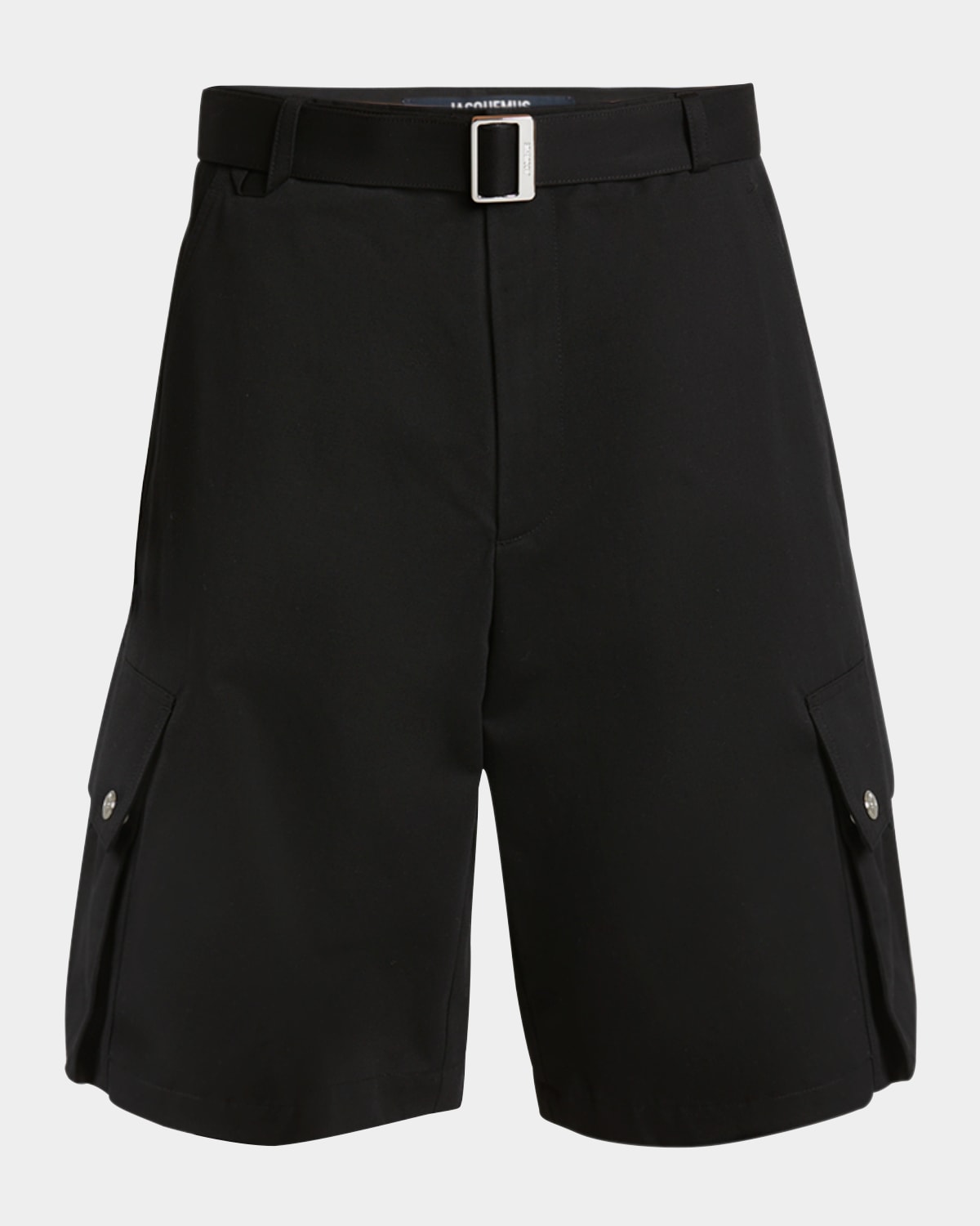 Jacquemus Le Cargo Belted Bermuda Shorts In Black
