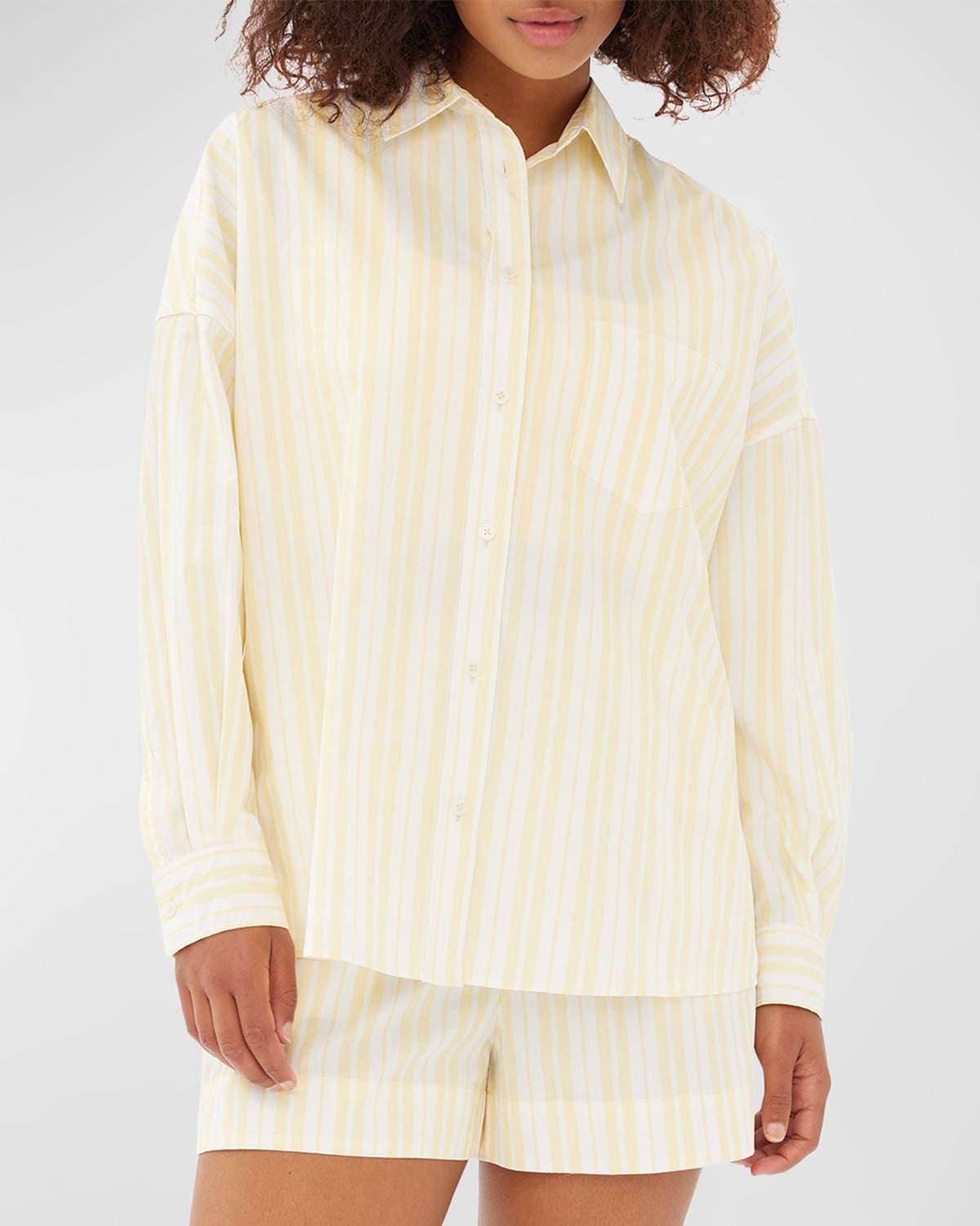 The Chiara Classic Cotton Stripe Button-Front Shirt