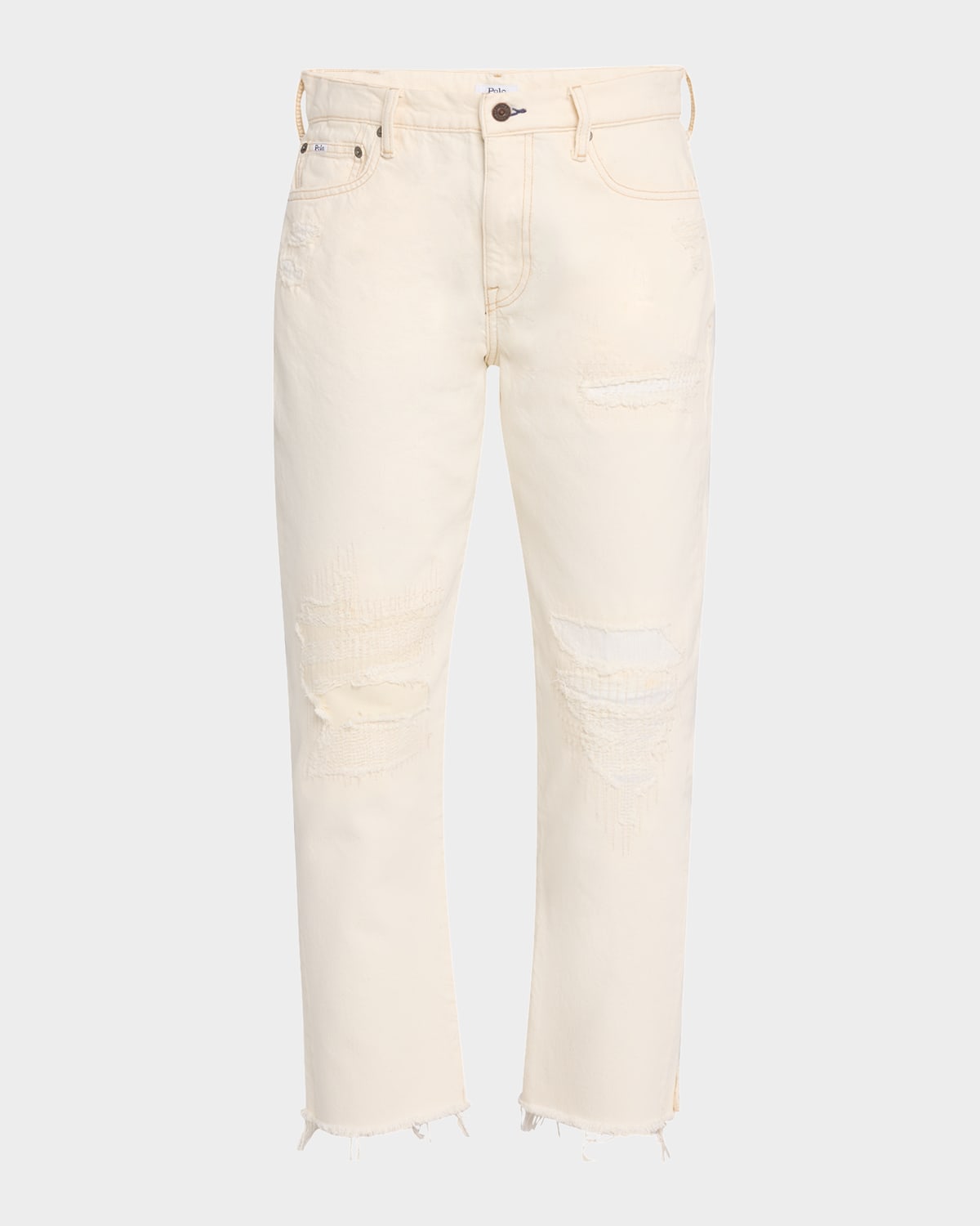 Shop Polo Ralph Lauren Relaxed Tapered Patchwork Jeans In Sapri Wash