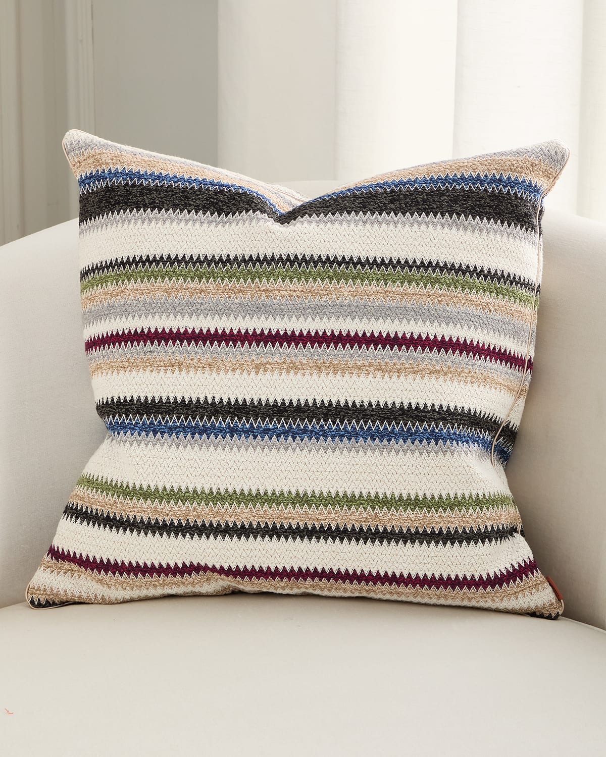 Missoni Blurred Zigzag Cushion In Beige Multicolor