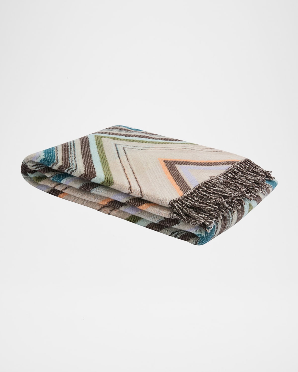 Missoni Chevron Wool-blend Throw, 98" X 100" In Neutral