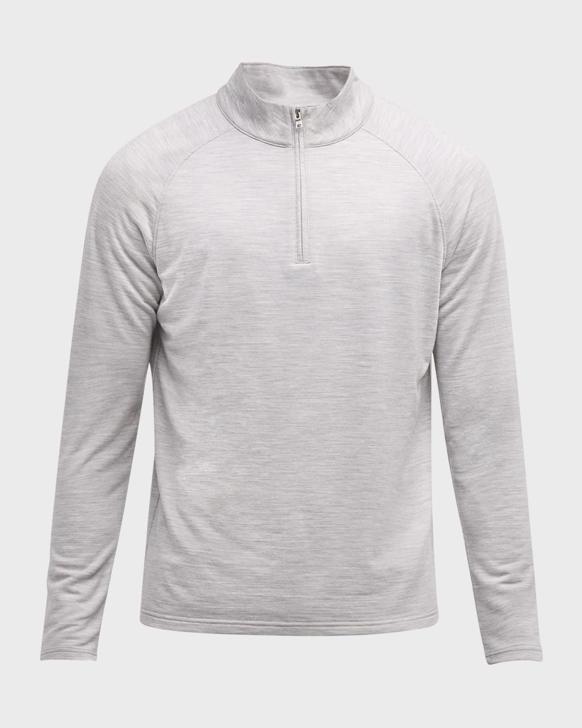 Peter Millar Excursionist Flex Wool-blend Half-zip Sweater In Light Grey