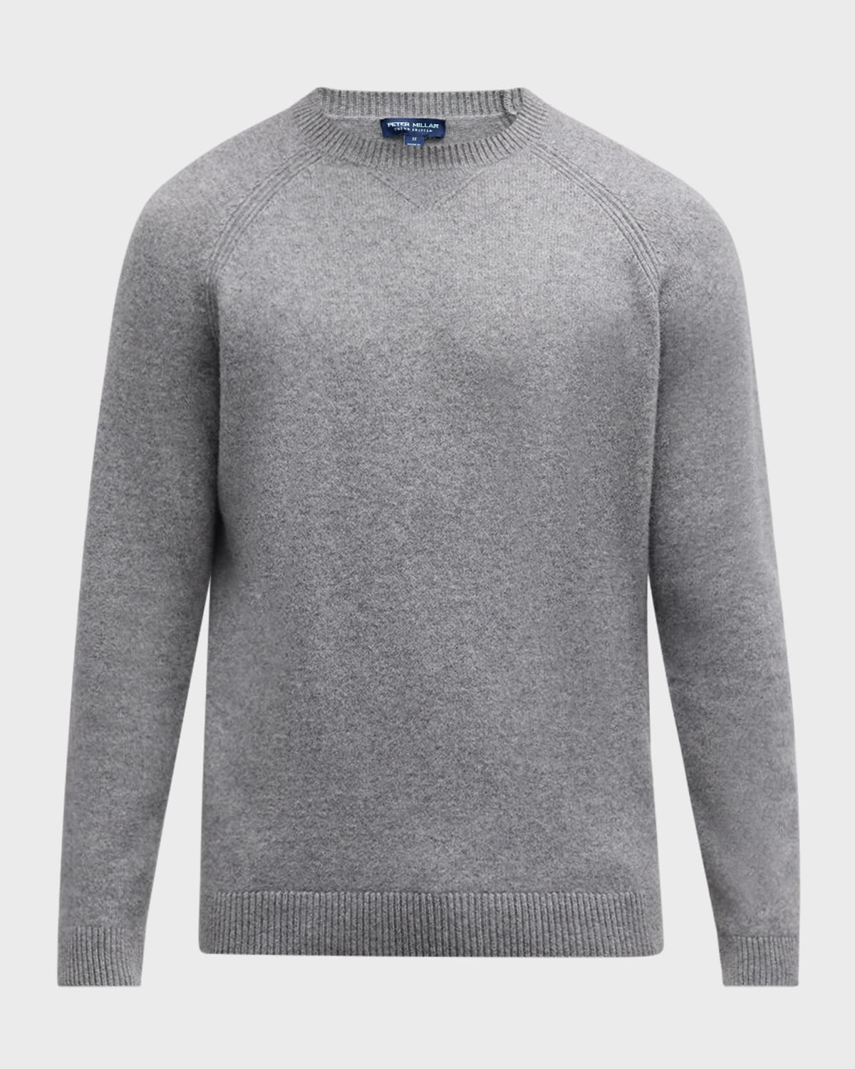 Peter Millar Men's Briard Wool And Cashmere Crewneck Sweater In Gale Grey