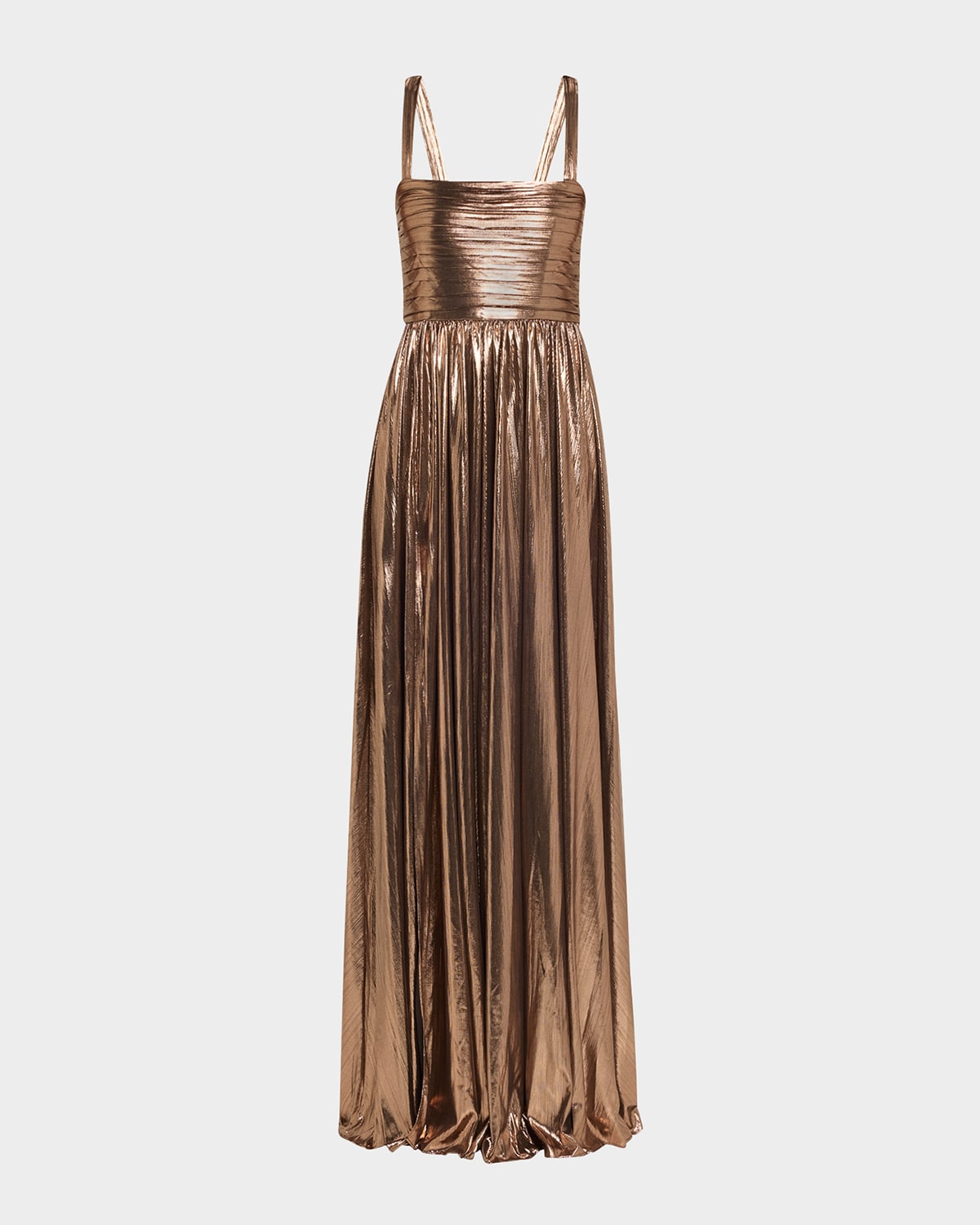 Retroféte Iris Metallic Maxi Dress In Metallic Bronze