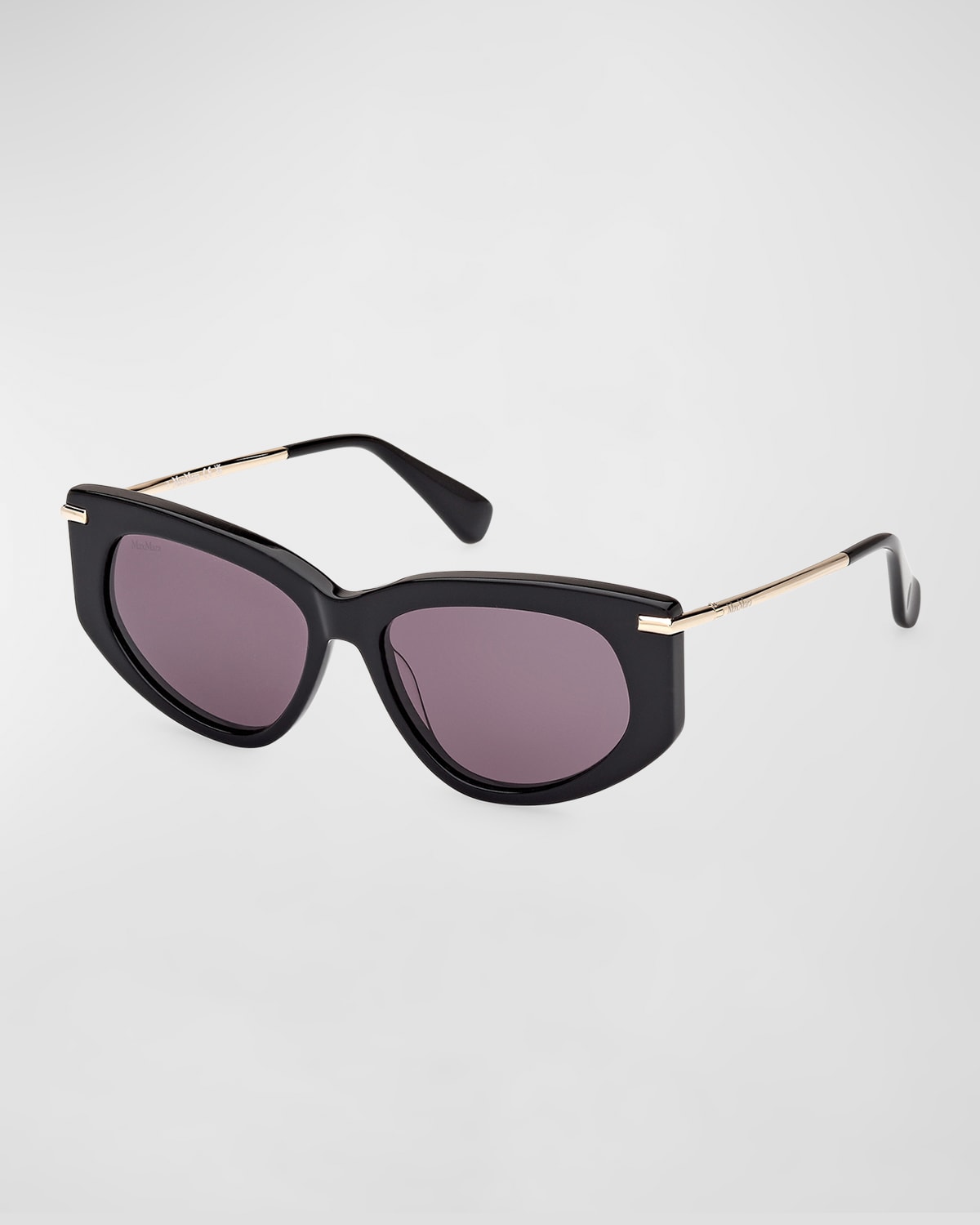 Shop Max Mara Beth Acetate & Metal Cat-eye Sunglasses In Shiny Black