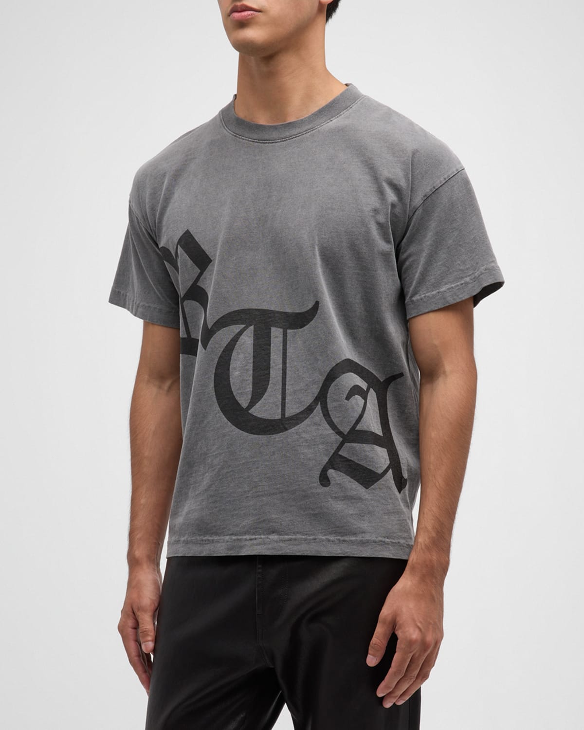 Shop Rta Men's Faded Logo T-shirt In Black  Old English