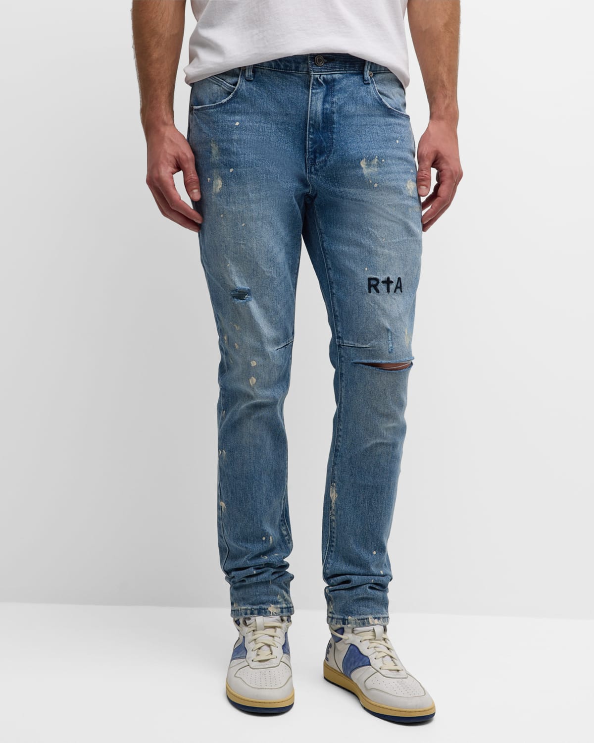 Men's Clayton Distressed Paint-Splatter Jeans