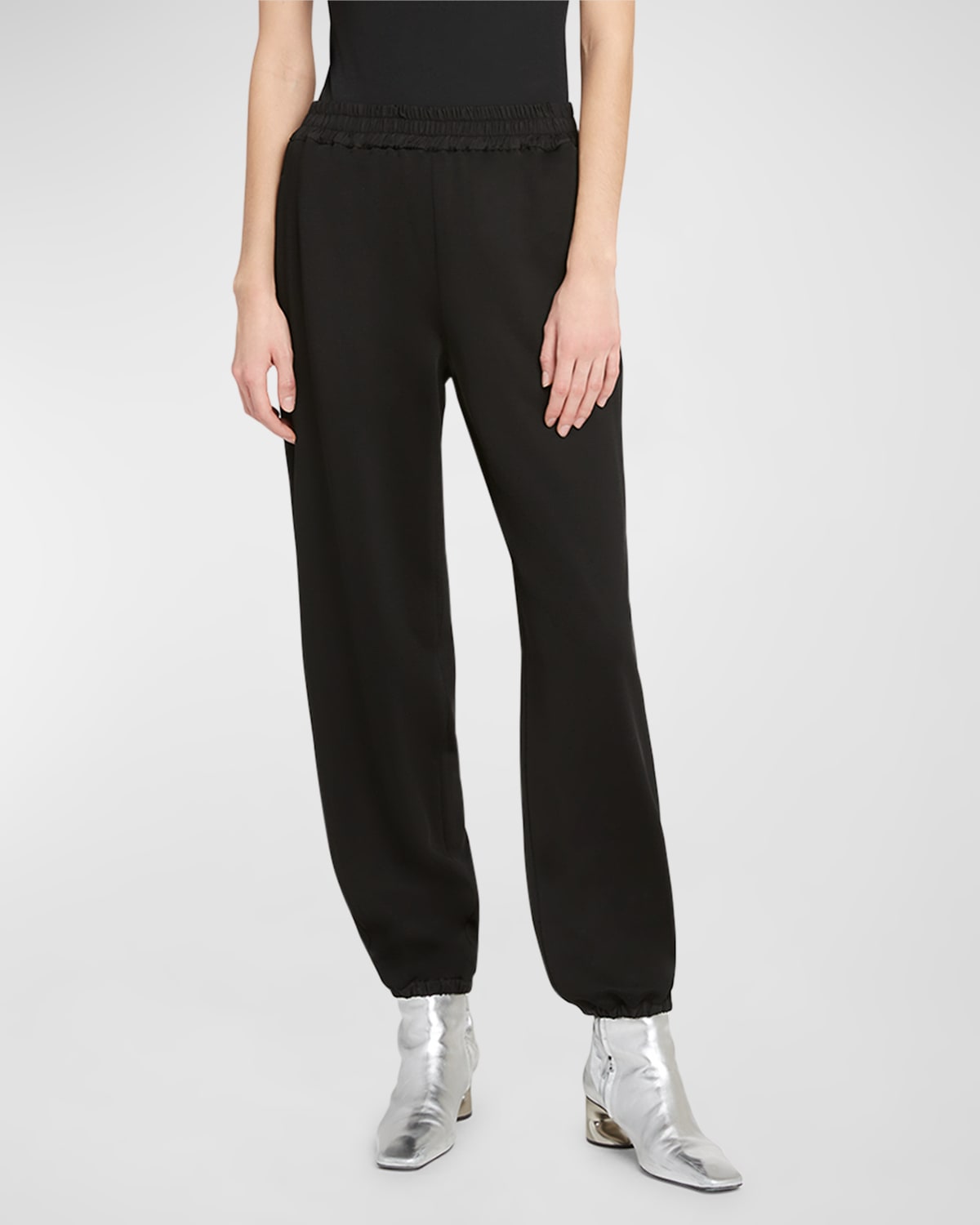 Shop Jil Sander Mid-rise Straight-leg Pull-on Sweatpants In Black