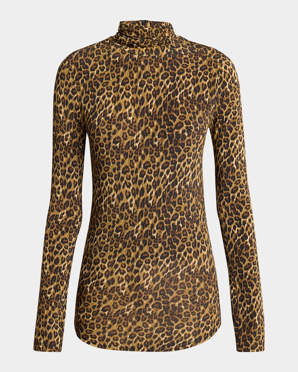 Isabel Marant Joyela Leopard-print Stretch-mesh Turtleneck Top In Leopard