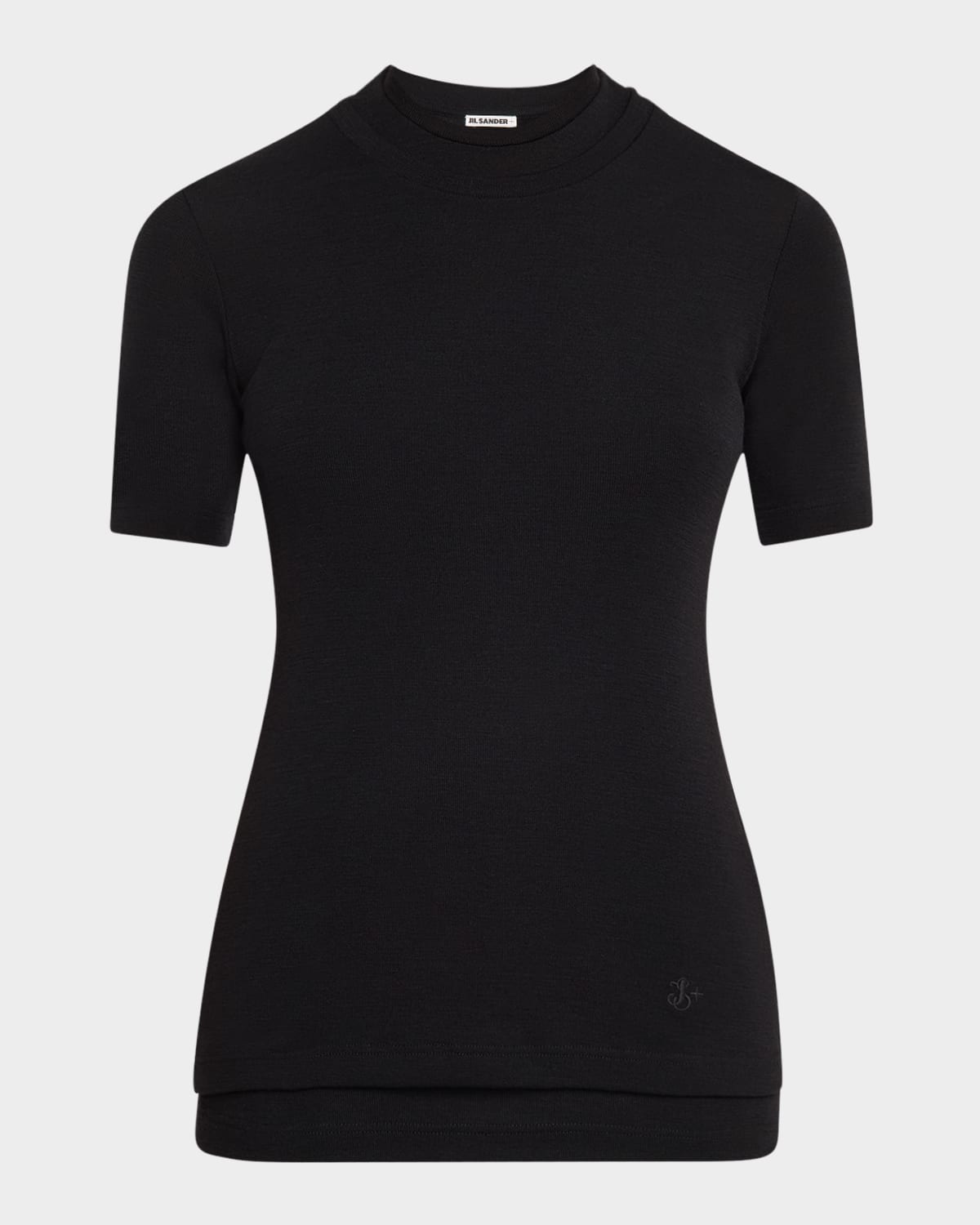 Jil Sander Short-sleeve Layered T-shirt In Black