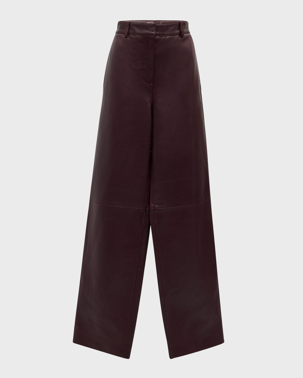 CO HIGH-RISE LEATHER STRAIGHT-LEG PANTS 