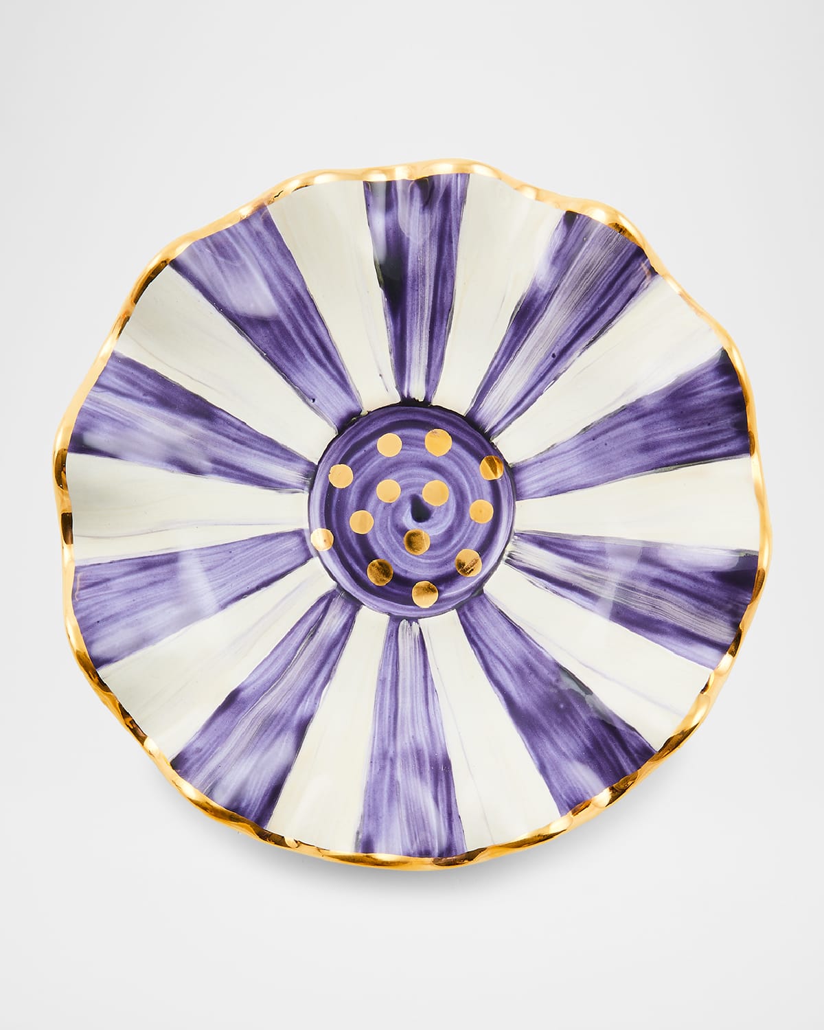 Mackenzie-childs Plum Check Ceramic Saucer