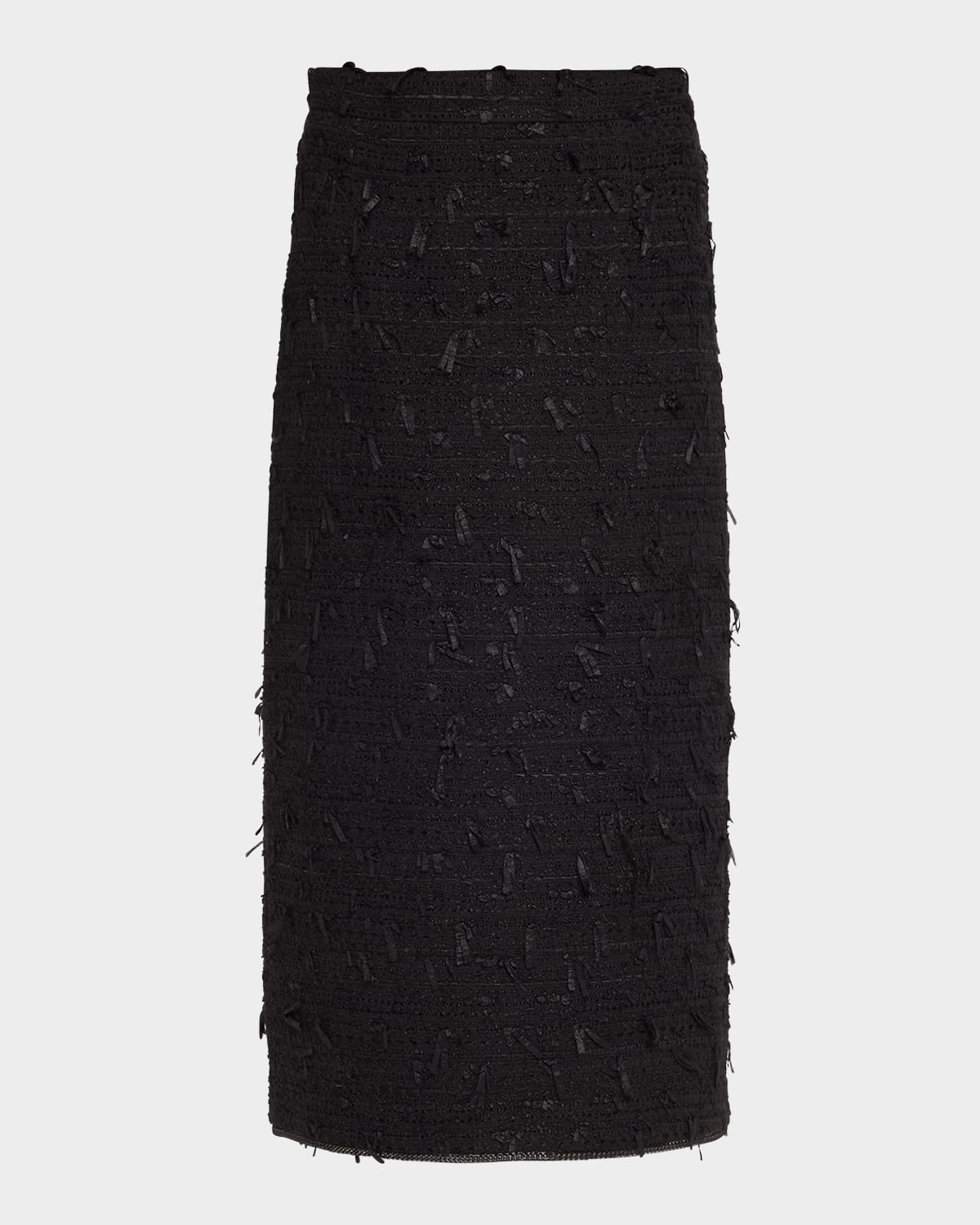 Mayson Frayed Tweed Midi Skirt