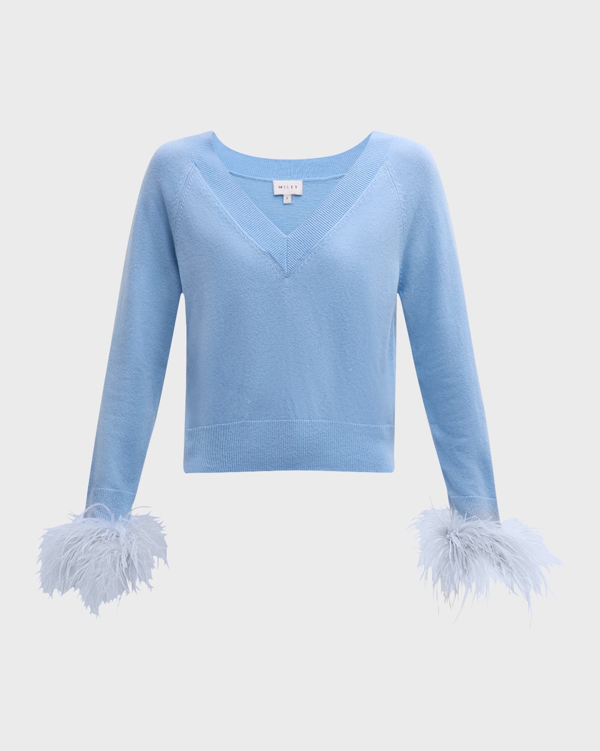 Feather-Trim Wool-Cashmere Sweater