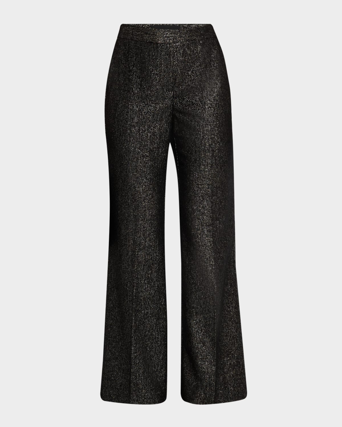 Misha Metallic Flare-Leg Pants