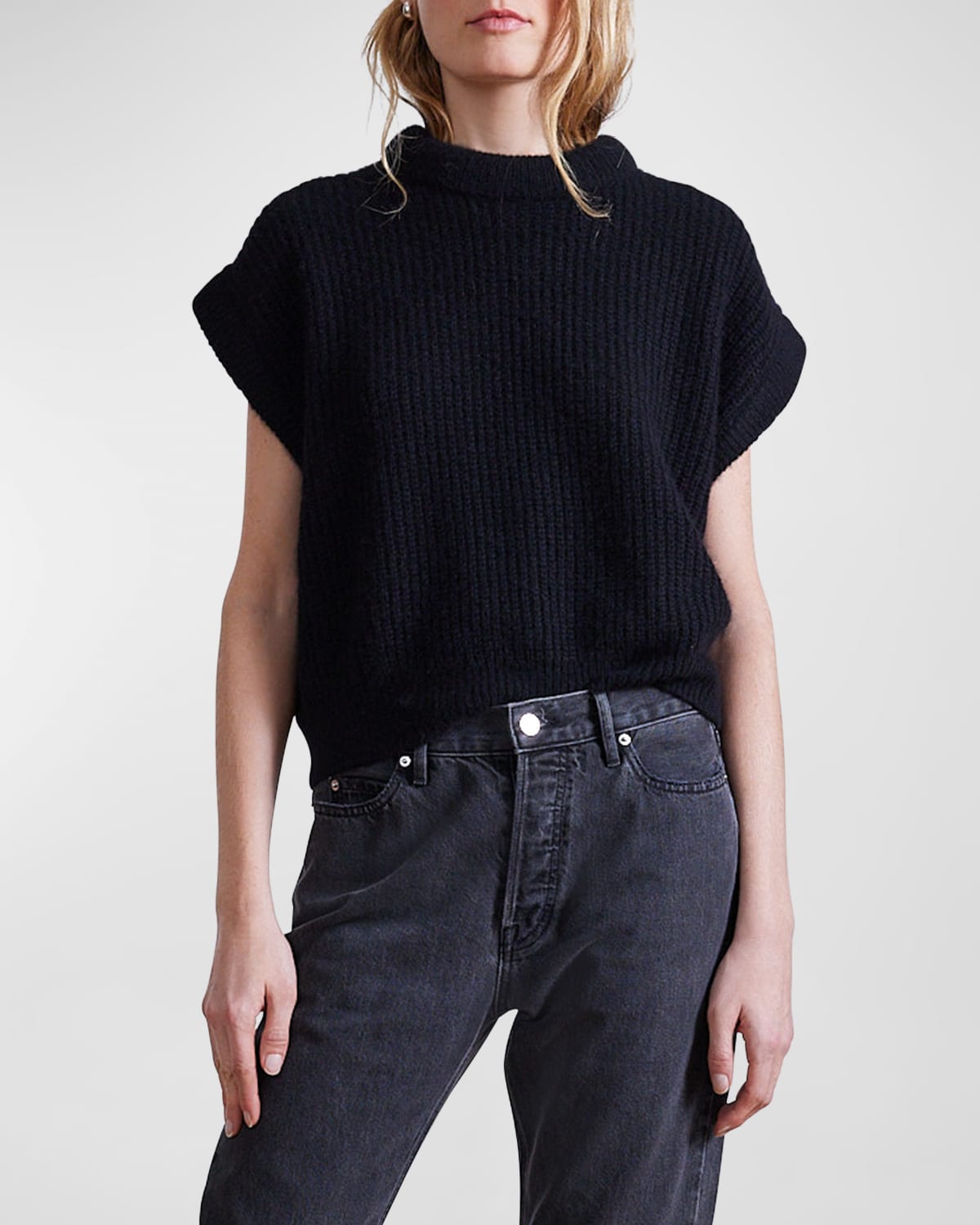 Oliva Ribbed Cashmere-Silk Vest