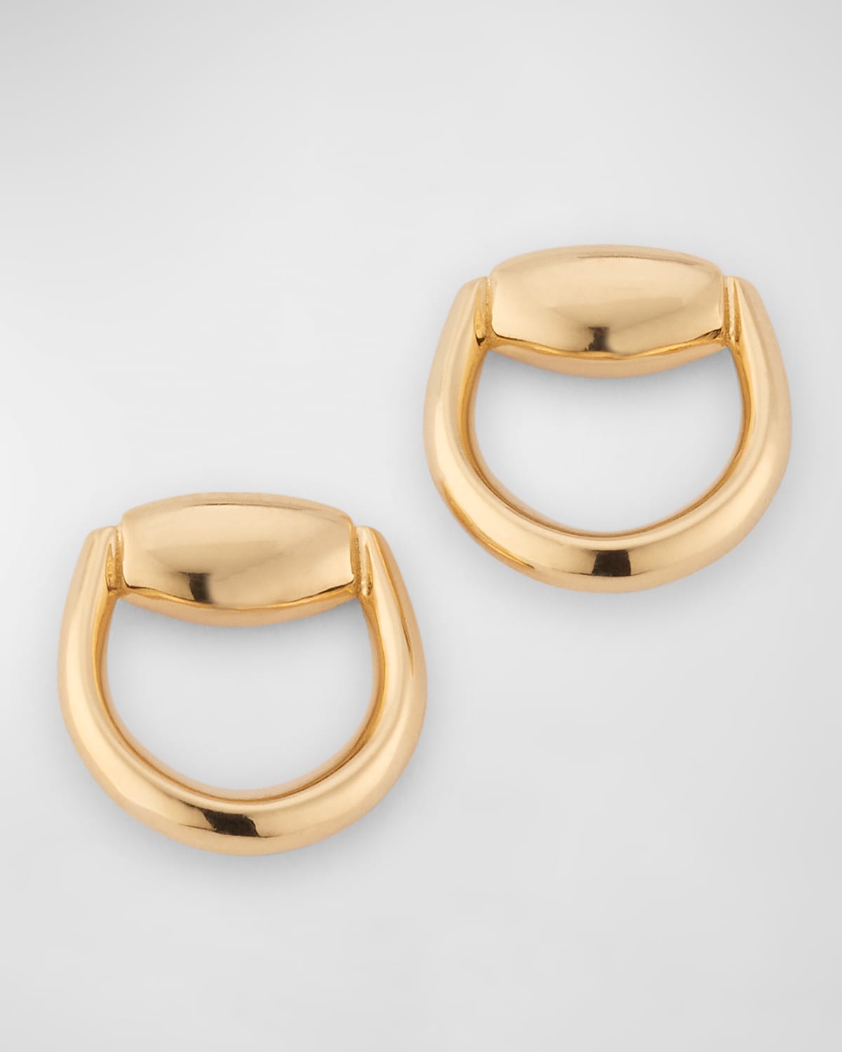 18K Yellow Gold Horsebit Stud Earrings