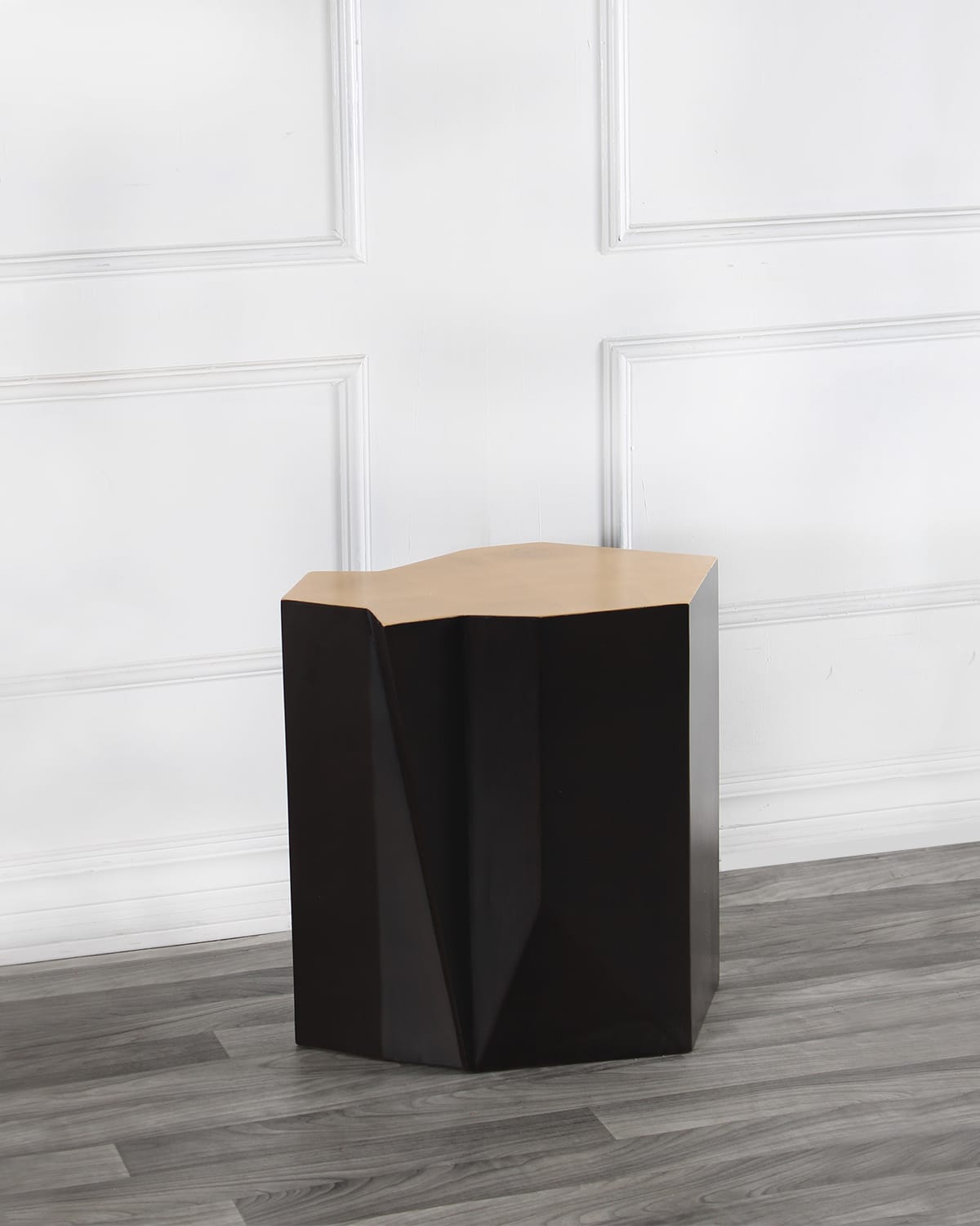 Peninsula Home Collection Hudson Side Table In Brown, Gold