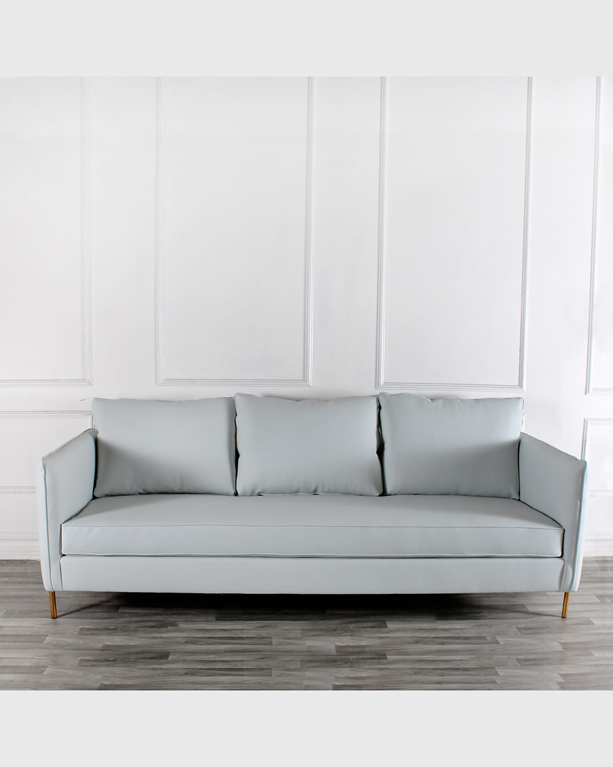 Peninsula Home Collection Emma Vegan Leather Sofa, 96" In Lavish Sky